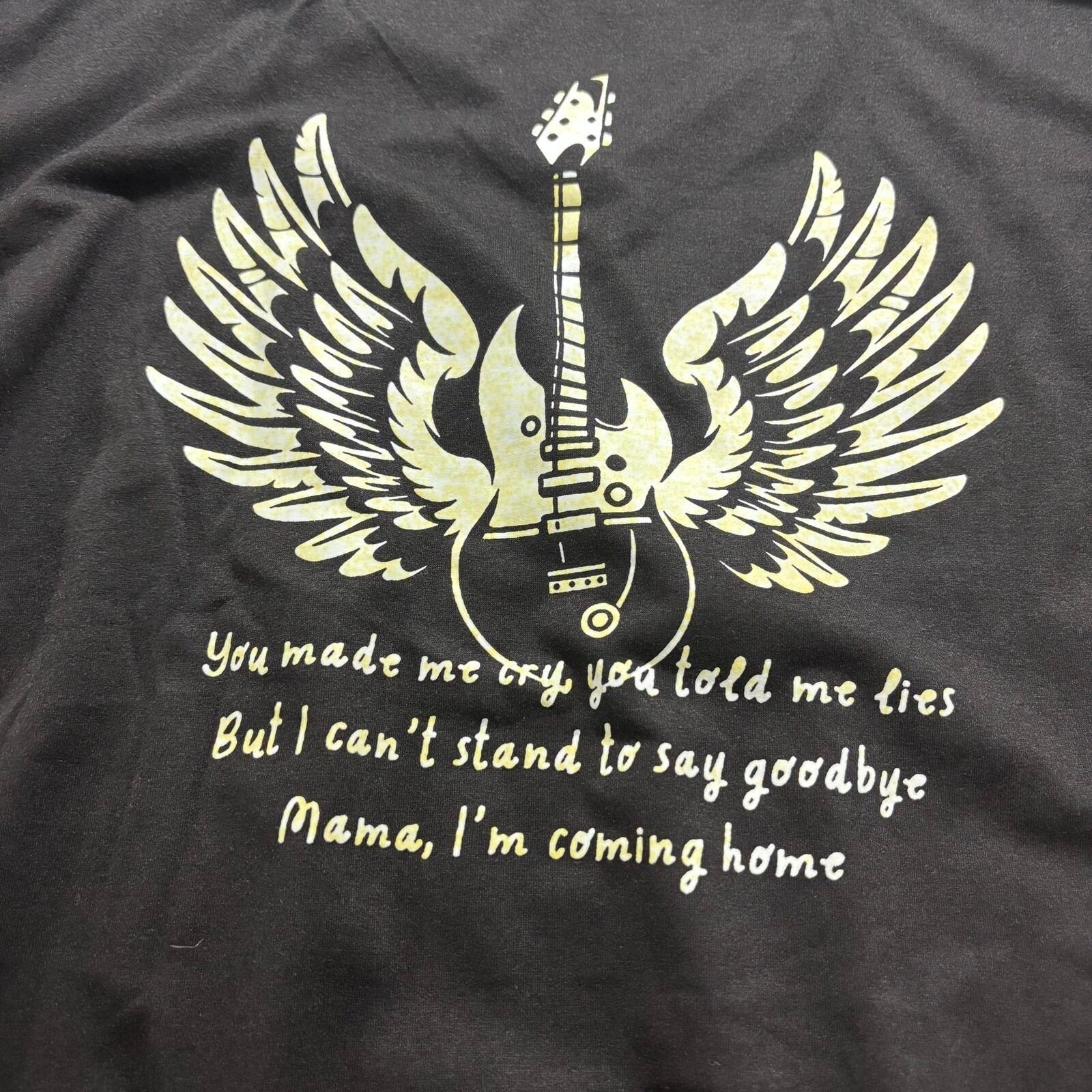 Ozzy Osbourne L Black Womens V-Neck Graphic T-Shirt Mama I'm Coming Home Vintage