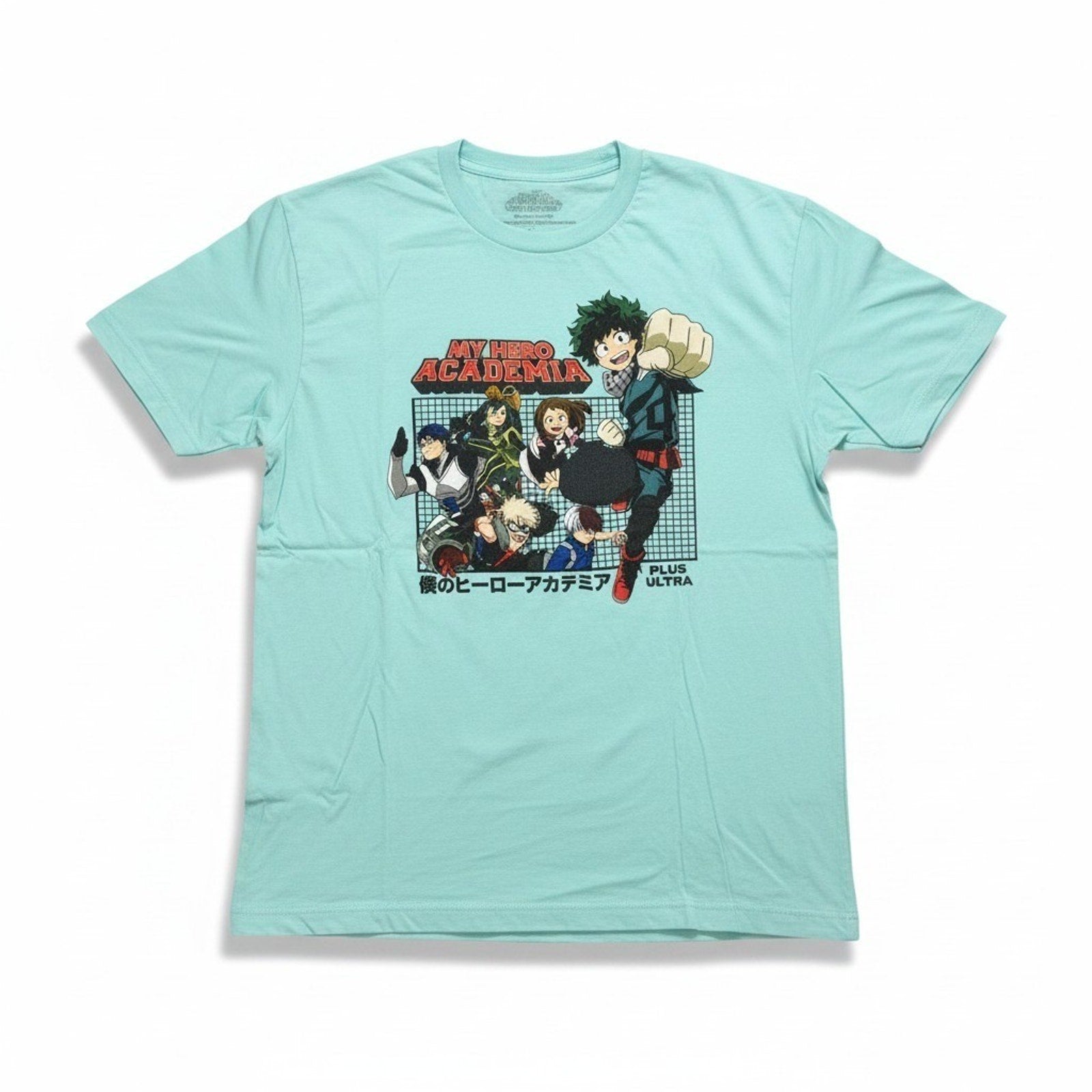 My Hero Academia L Mint Green Graphic T-Shirt Womens Casual Vintage Style
