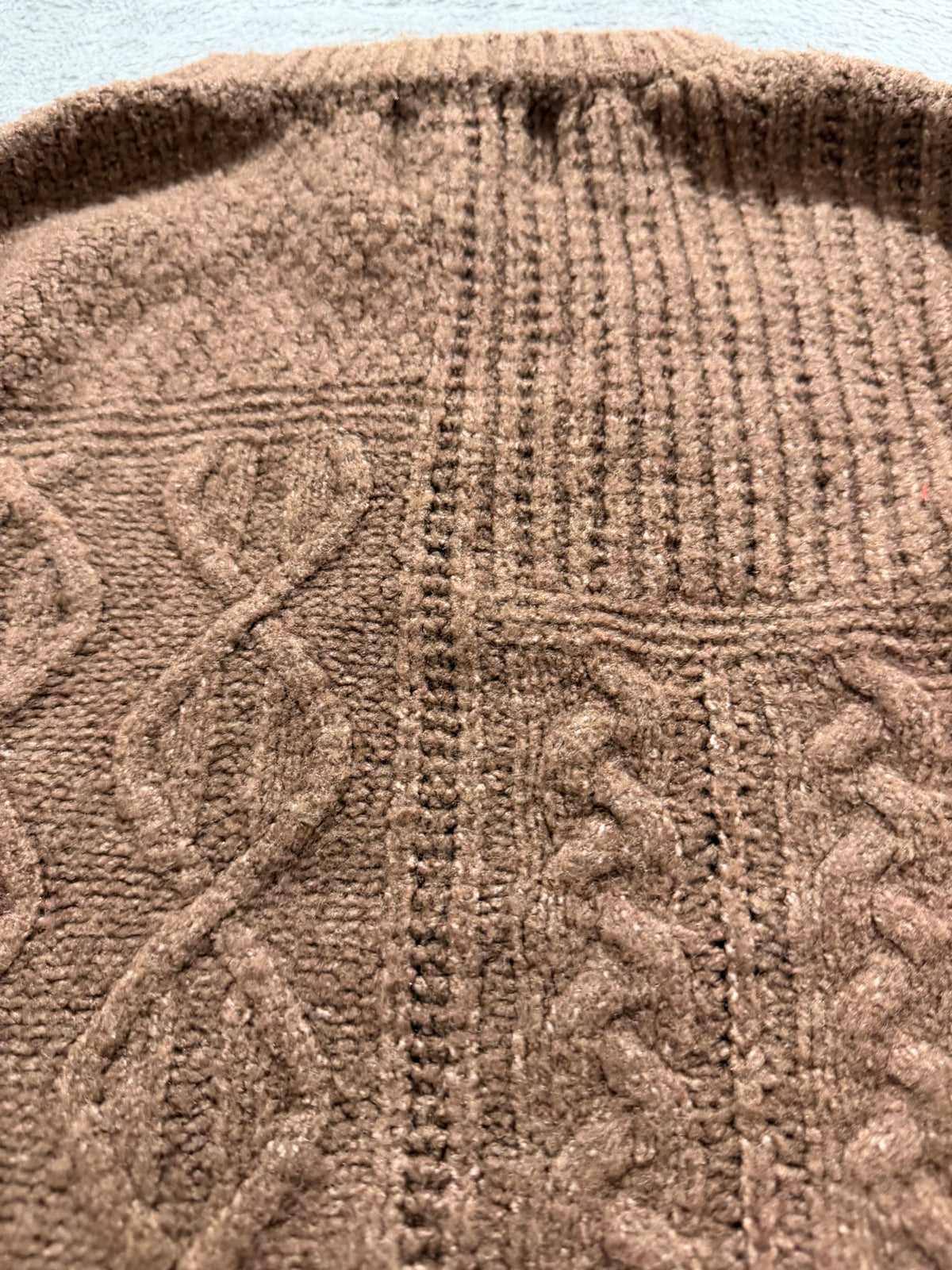 Pink Rose Size XS Brown Cable Knit Sweater Vest Cropped Sleeveless NWT