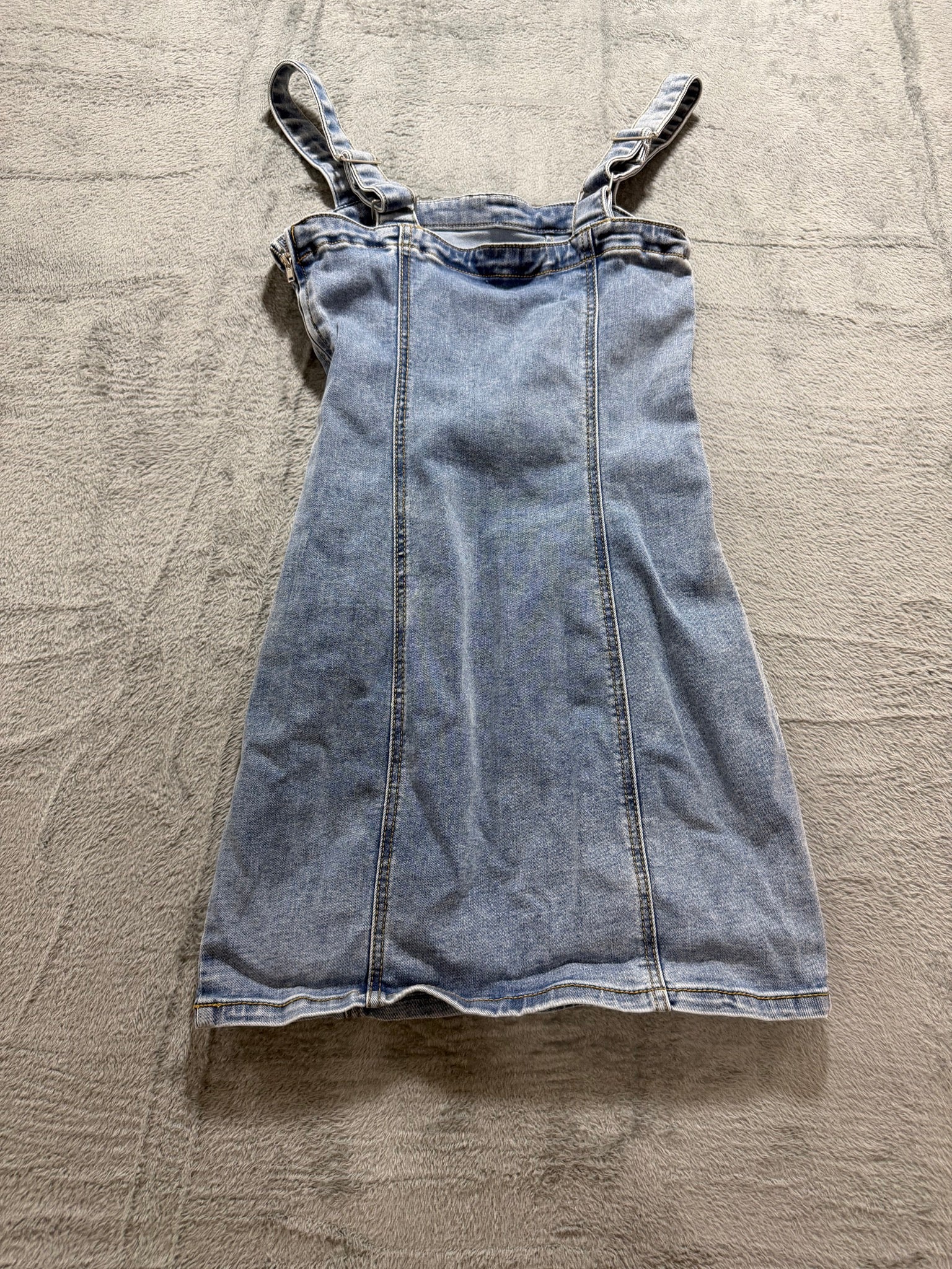Forever 21 Size S Light Wash Denim Corset Mini Dress Sweetheart Bustier