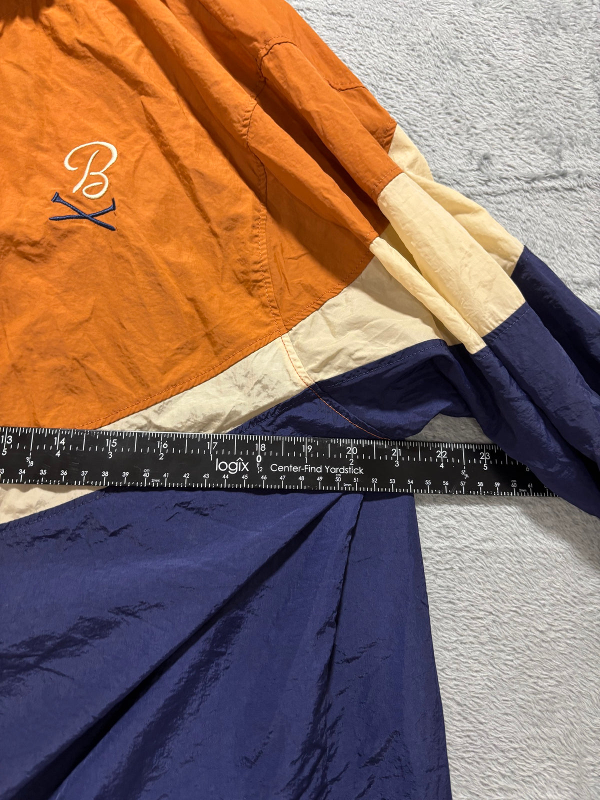 Barstool Sports Large Orange Colorblock Nylon Windbreaker Full-Zip Jacket