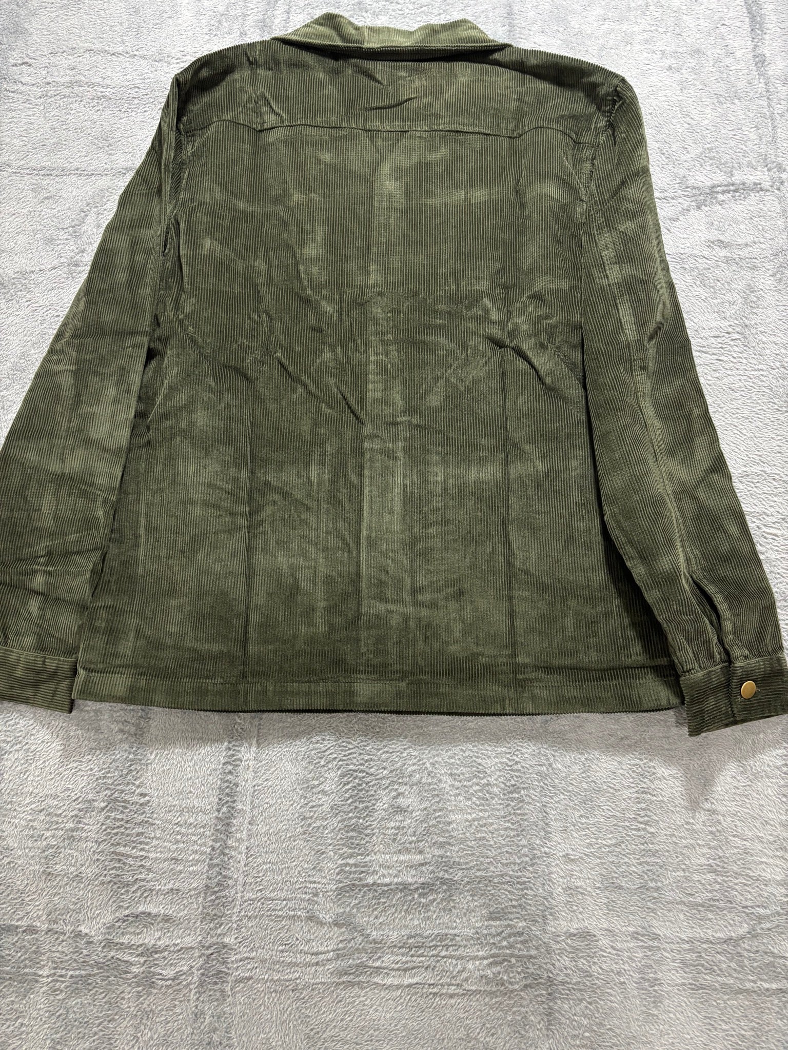Sad Boy Season Barstool Sports M Olive Corduroy Chore Jacket NWT Snap Front