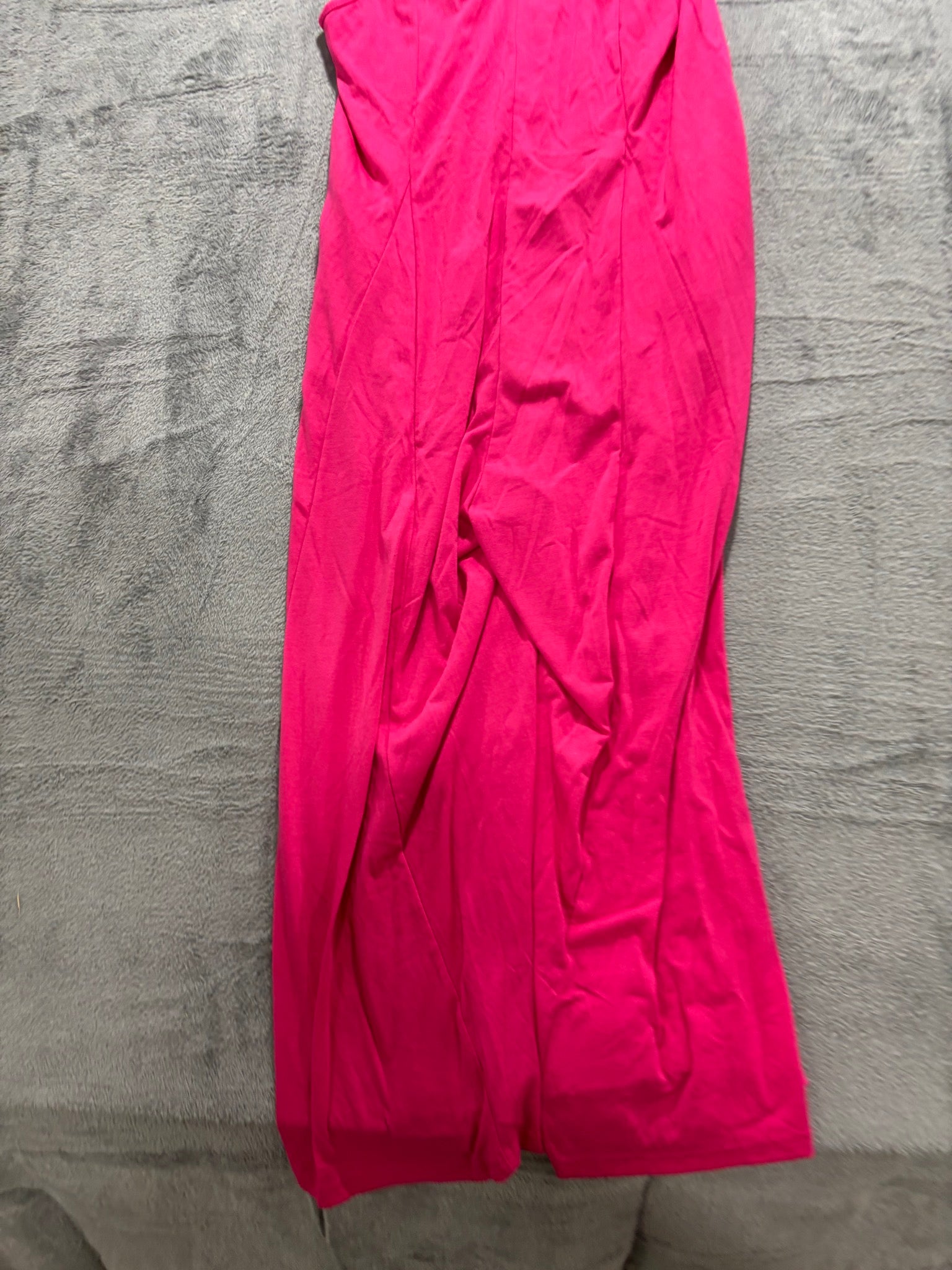Womens L/XL Hot Pink Tie Shoulder Wide Leg Knit Jumpsuit Sleeveless Summer