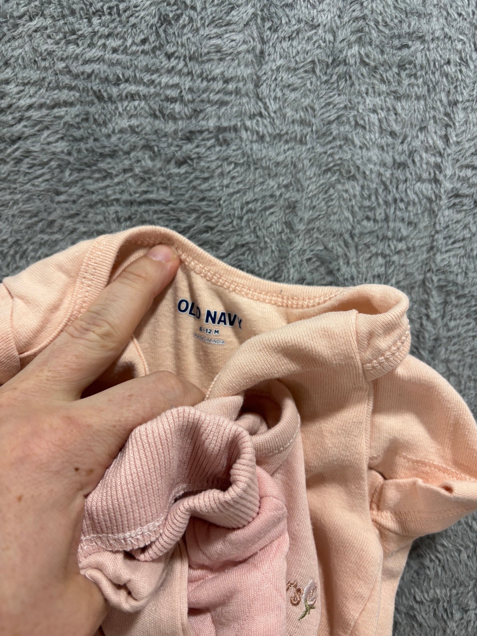 Baby Girl 6-9M 5pc Pink Lot Quilted Cardigan Set Old Navy Romper Bodysuit