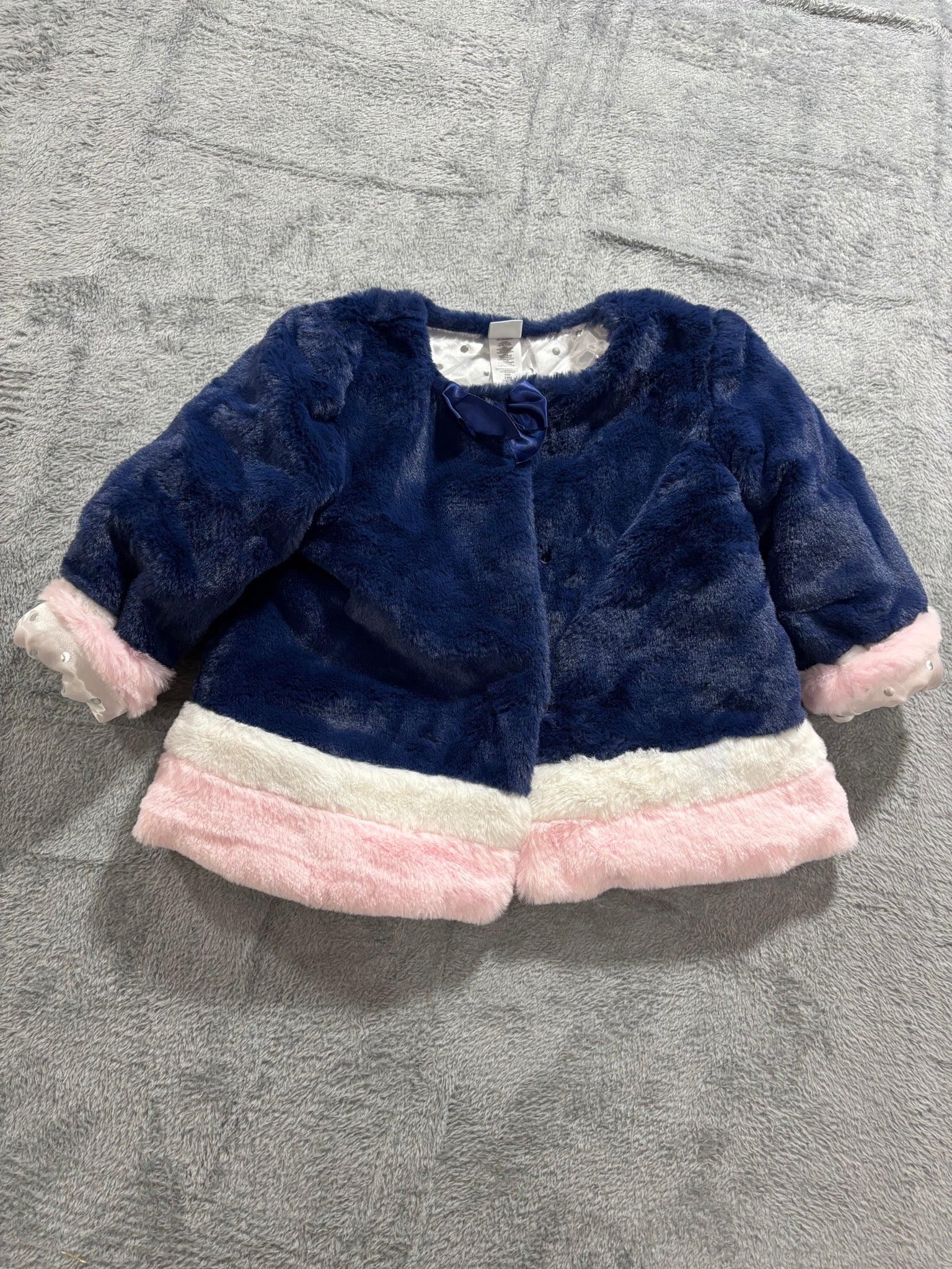 Toddler Girl 2T 4Pc Lot Zara Bow Sweatshirt Faux Fur Jacket Old Navy Jeans