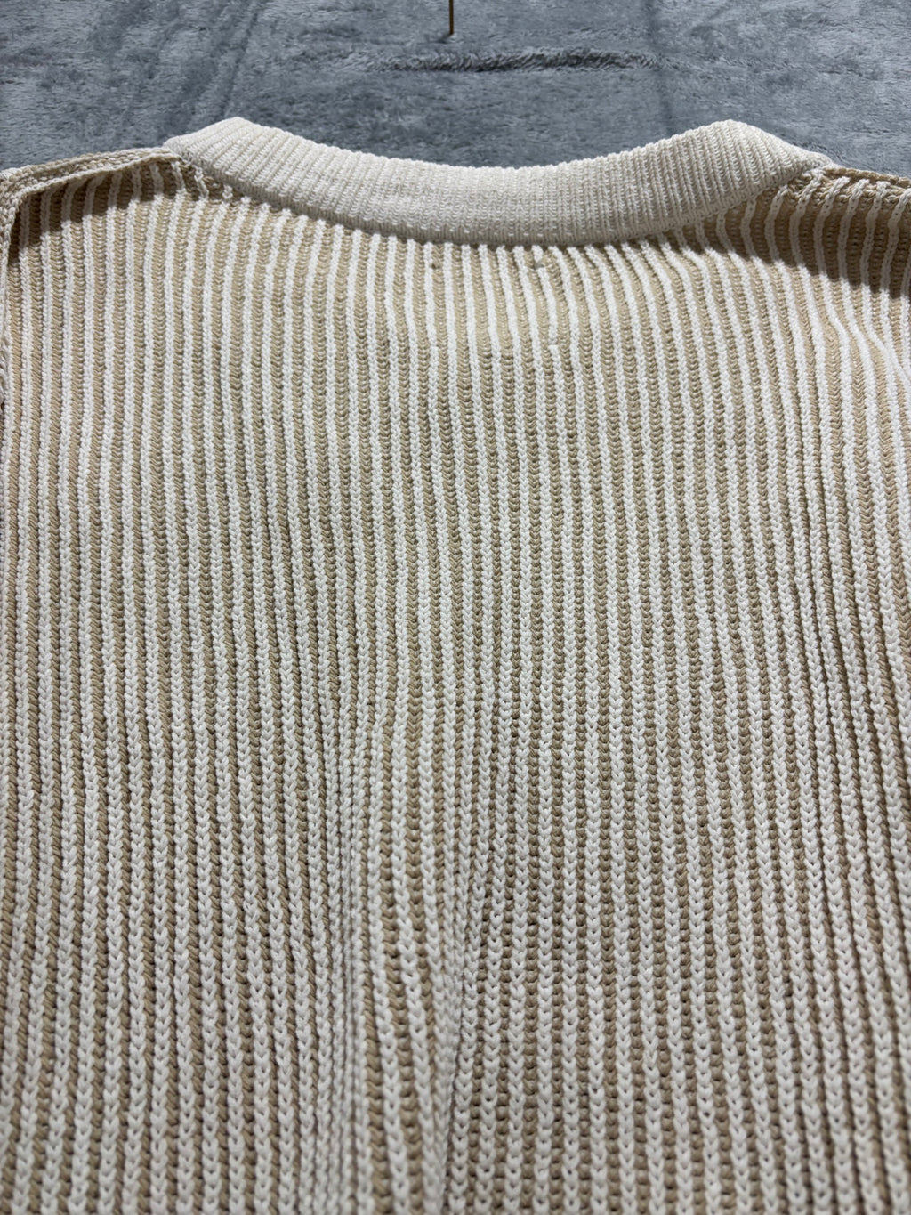 Aerie Womens XL Cream Tan Ribbed Knit V Neck Sweater Oversized Slouchy