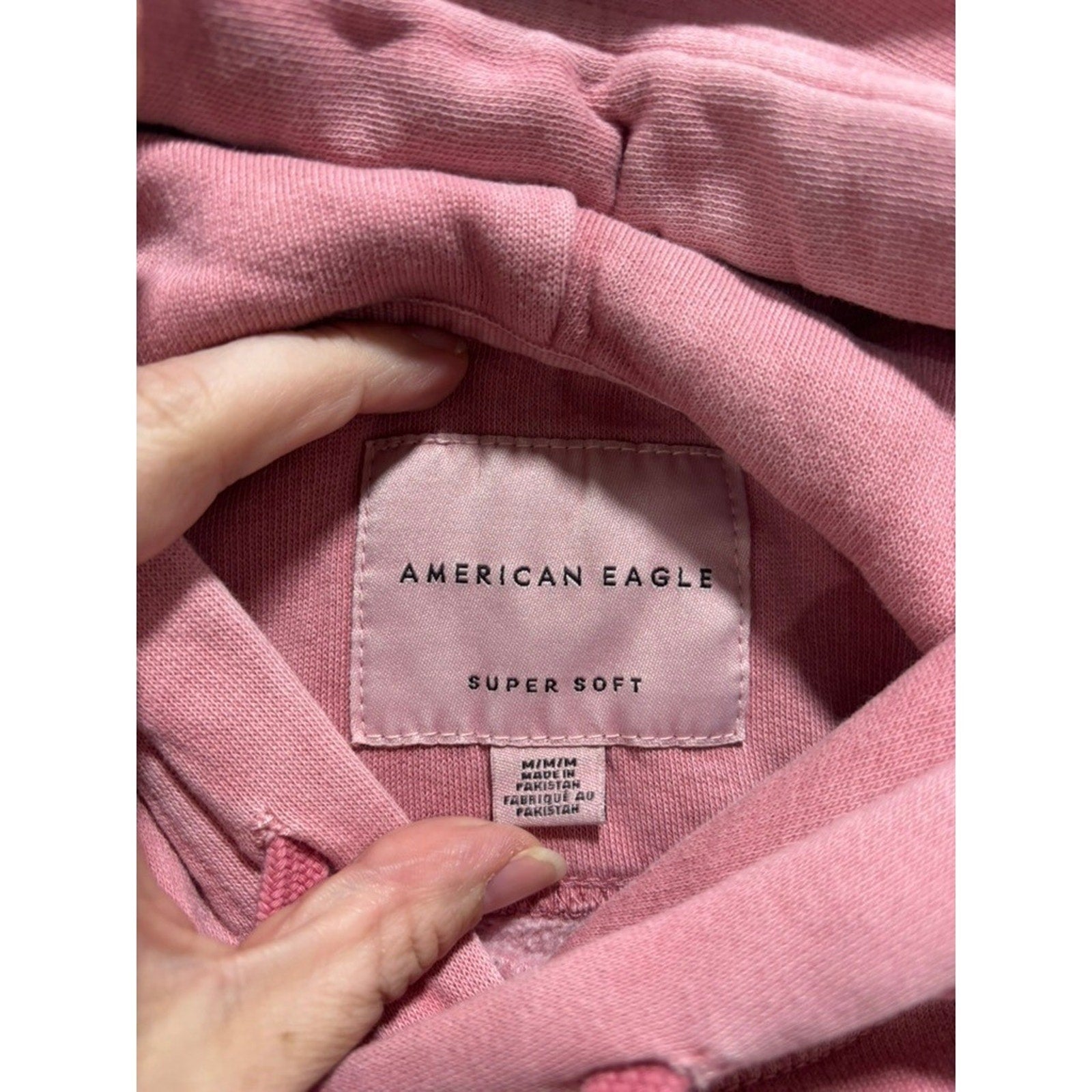 American Eagle M Pink Hoodie Womens Casual Cozy Athleisure Pullover Sweatshirt