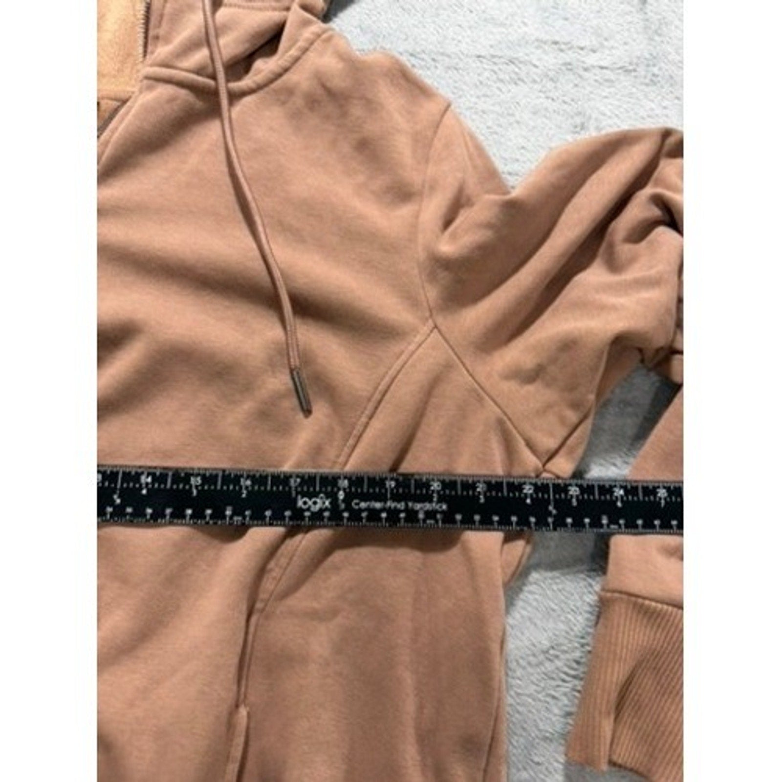 Avia Women XXL Camel Brown Quarter Zip Sherpa Lined High Low Hoodie Sweatshirt
