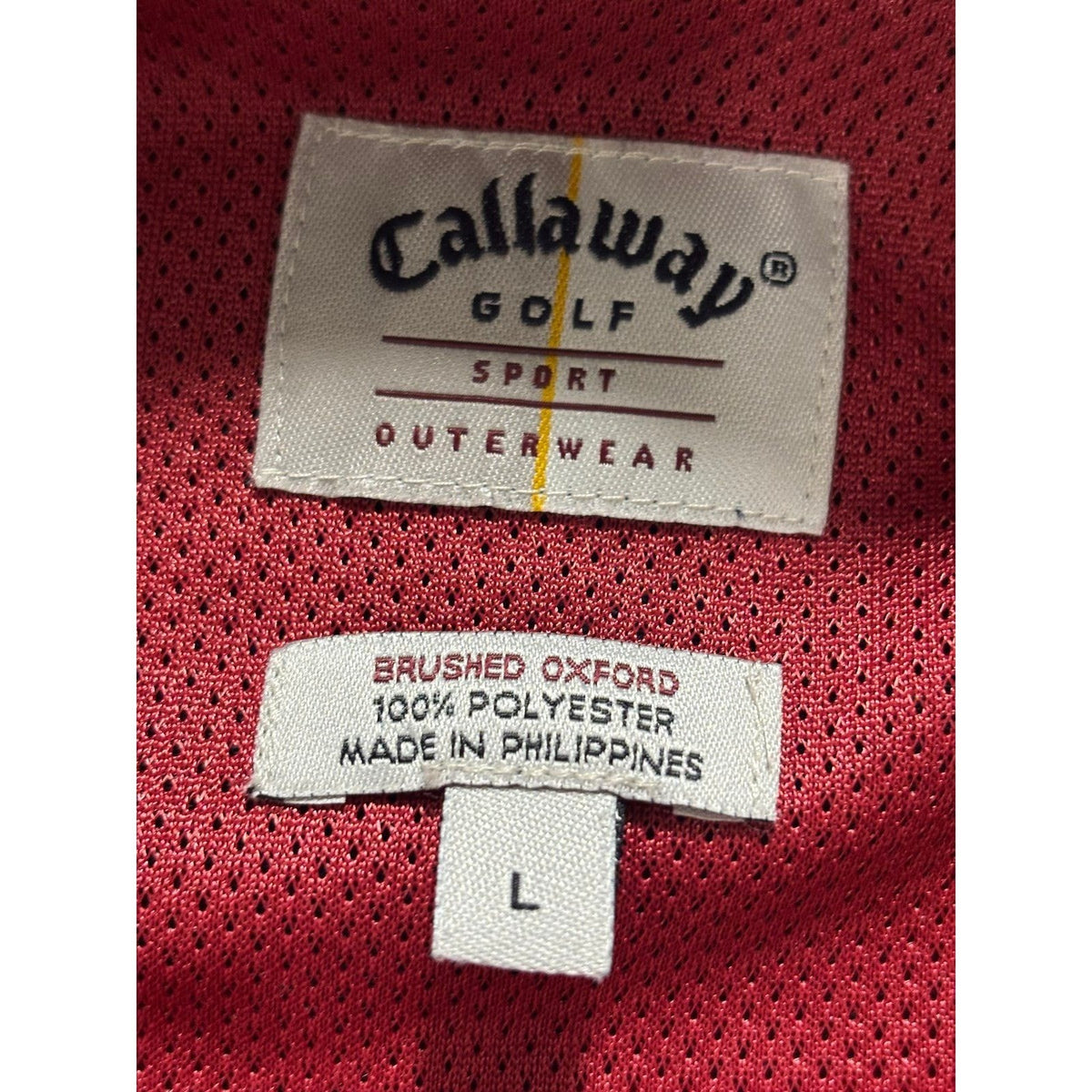 Callaway Golf Mens L Red Short Sleeve Windbreaker Pullover Jacket Athleisure