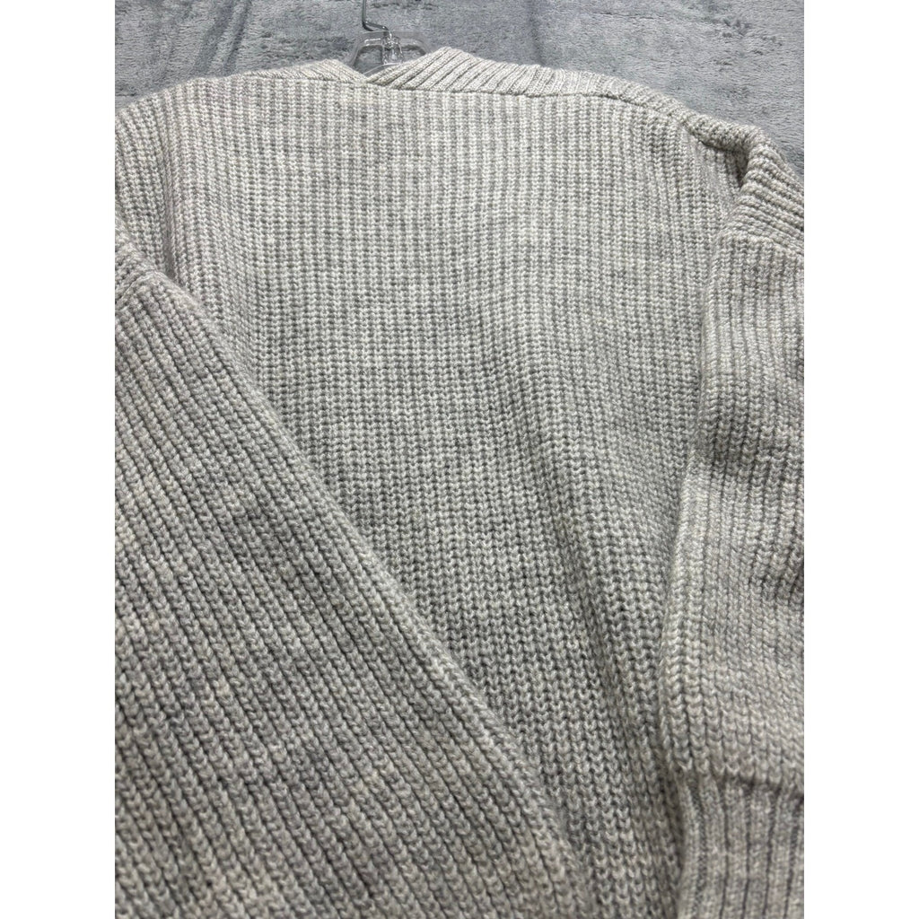 Topshop Womens Gray Chunky Ribbed Knit Oversized Open Front Cardigan Size US 12