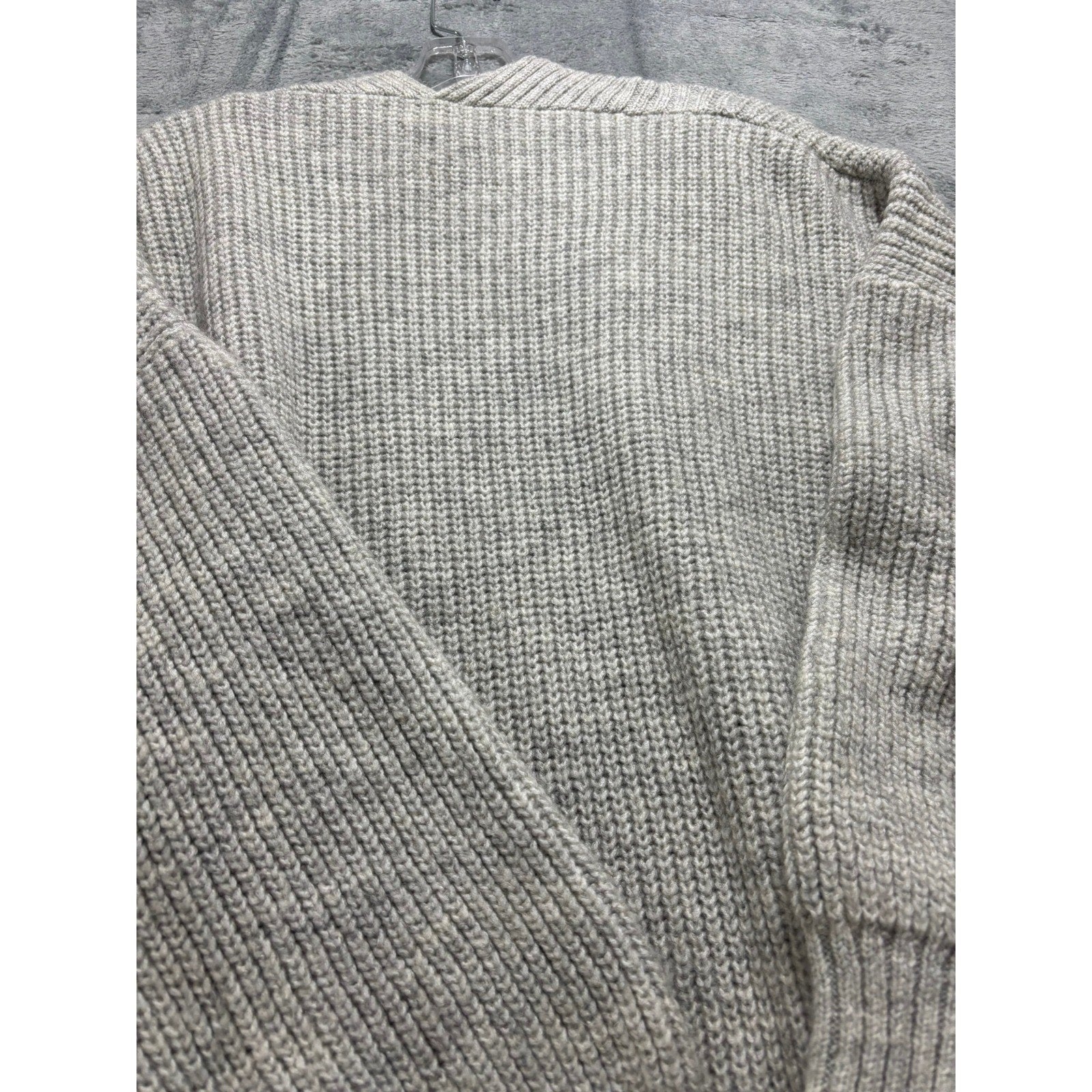 Topshop Womens Gray Chunky Ribbed Knit Oversized Open Front Cardigan Size US 12