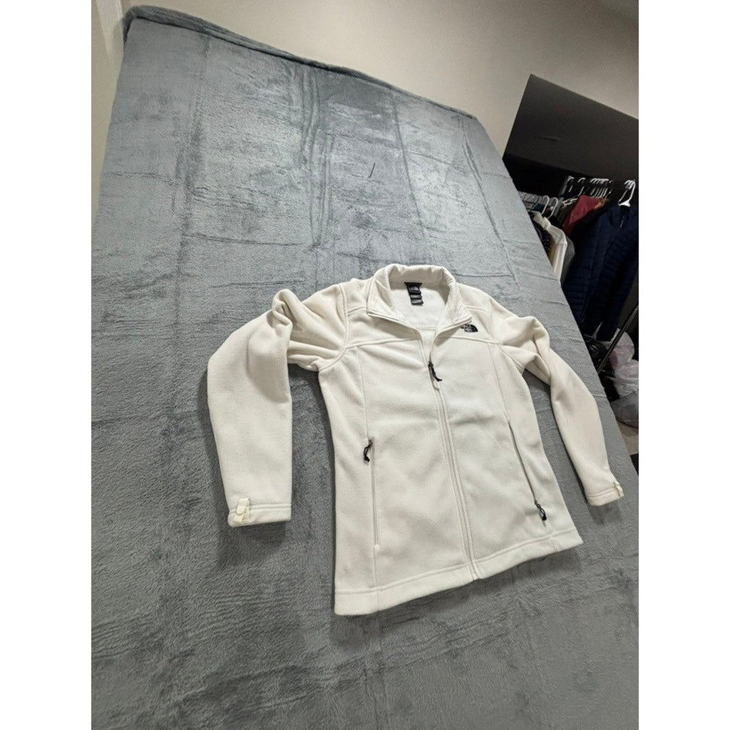 The North Face Womens L Cream Fleece Full Zip Jacket Casual Cozy Athleisure