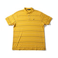 Nautica L Yellow Striped Short Sleeve Polo Shirt Mens Casual Preppy Vintage