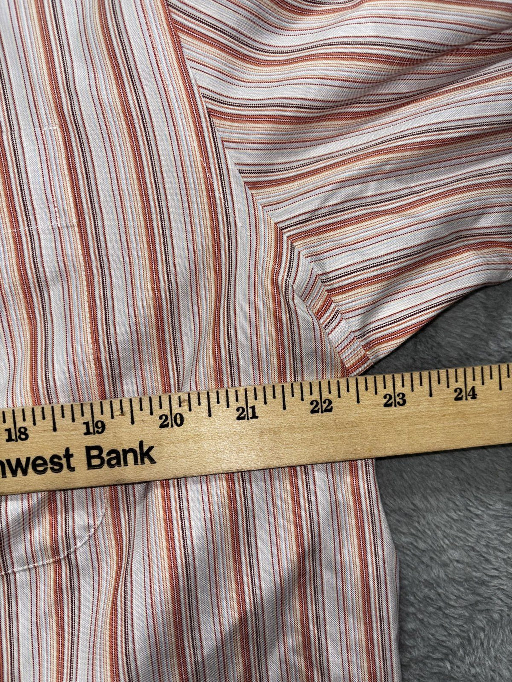 Eddie Bauer Men's Pink Orange Stripe Shirt Size L, photo 7 of 8