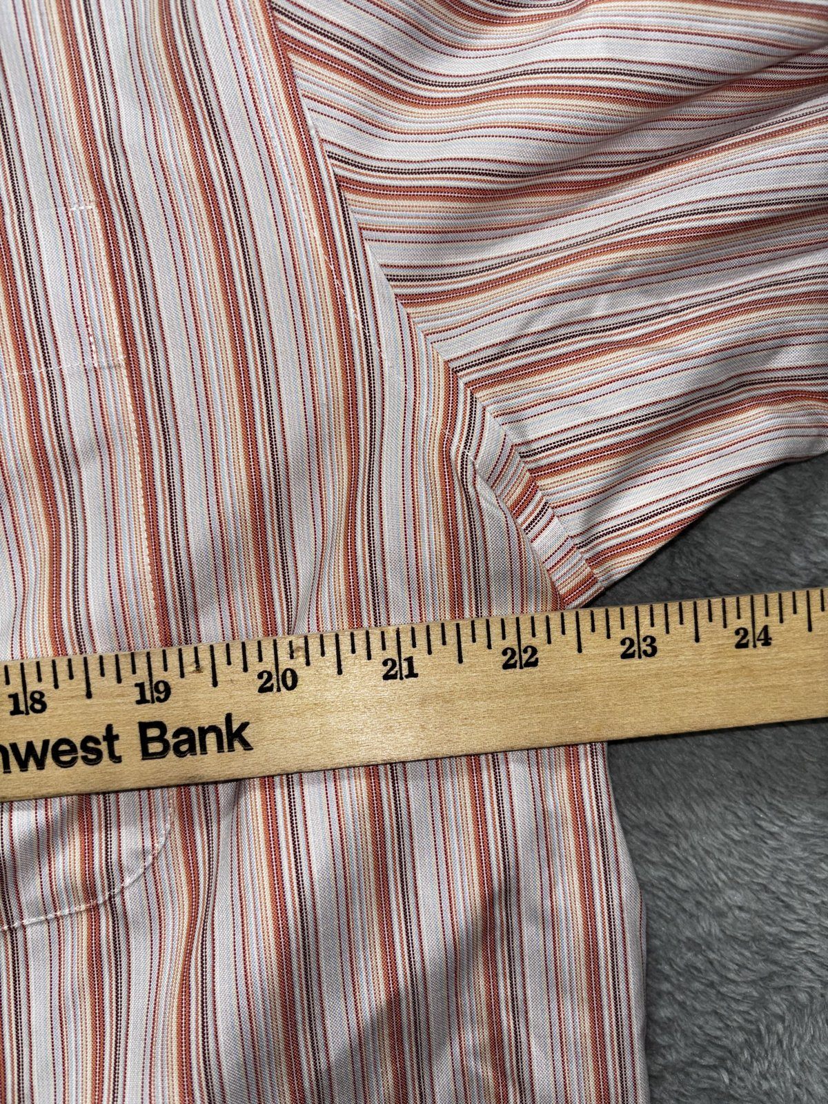 Eddie Bauer Men's Pink Orange Stripe Shirt Size L, photo 7 of 8