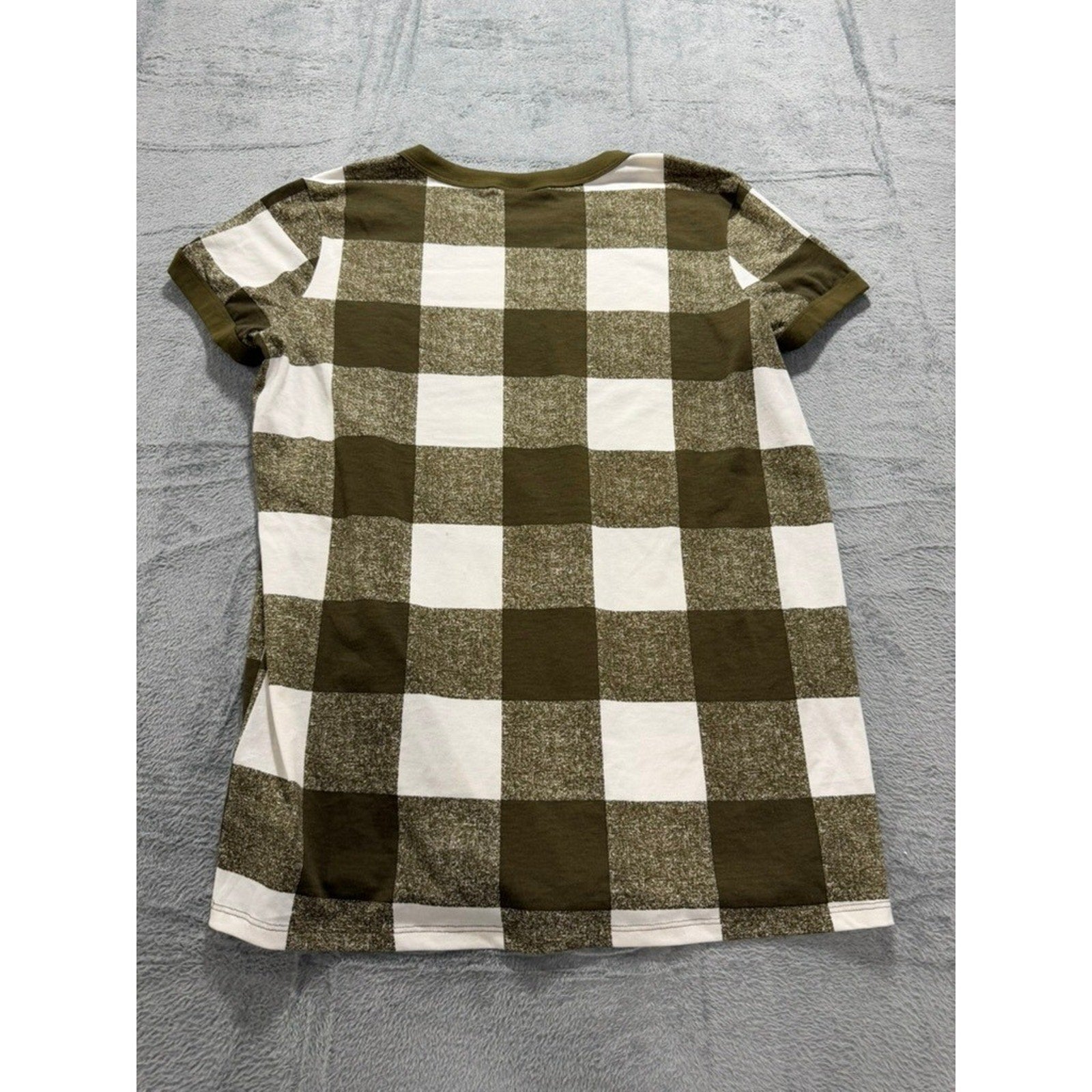 LuLaRoe XL Womens FALLelujah Graphic Tee Olive Green Buffalo Plaid Cozy Fall