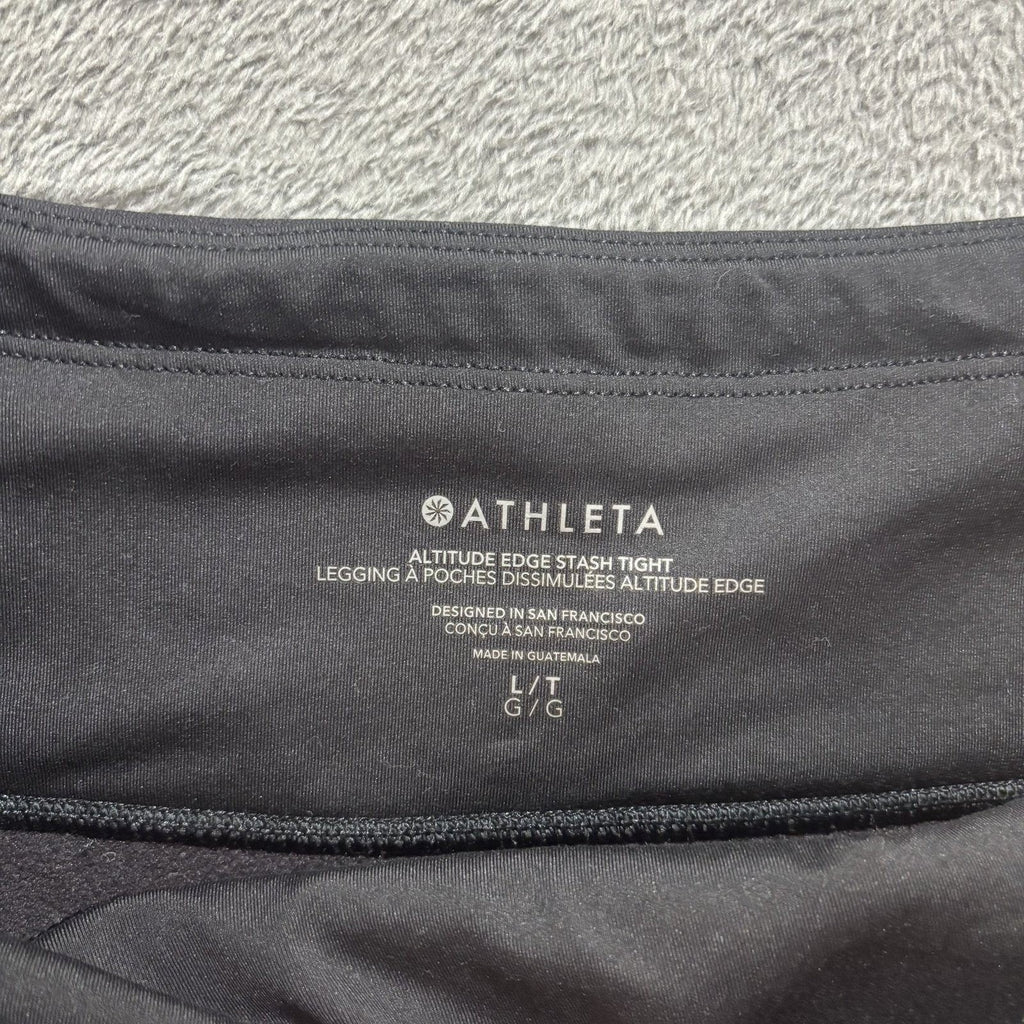 Athleta L Tall Black Altitude Edge Stash Tight Womens Leggings Pocket Run Yoga