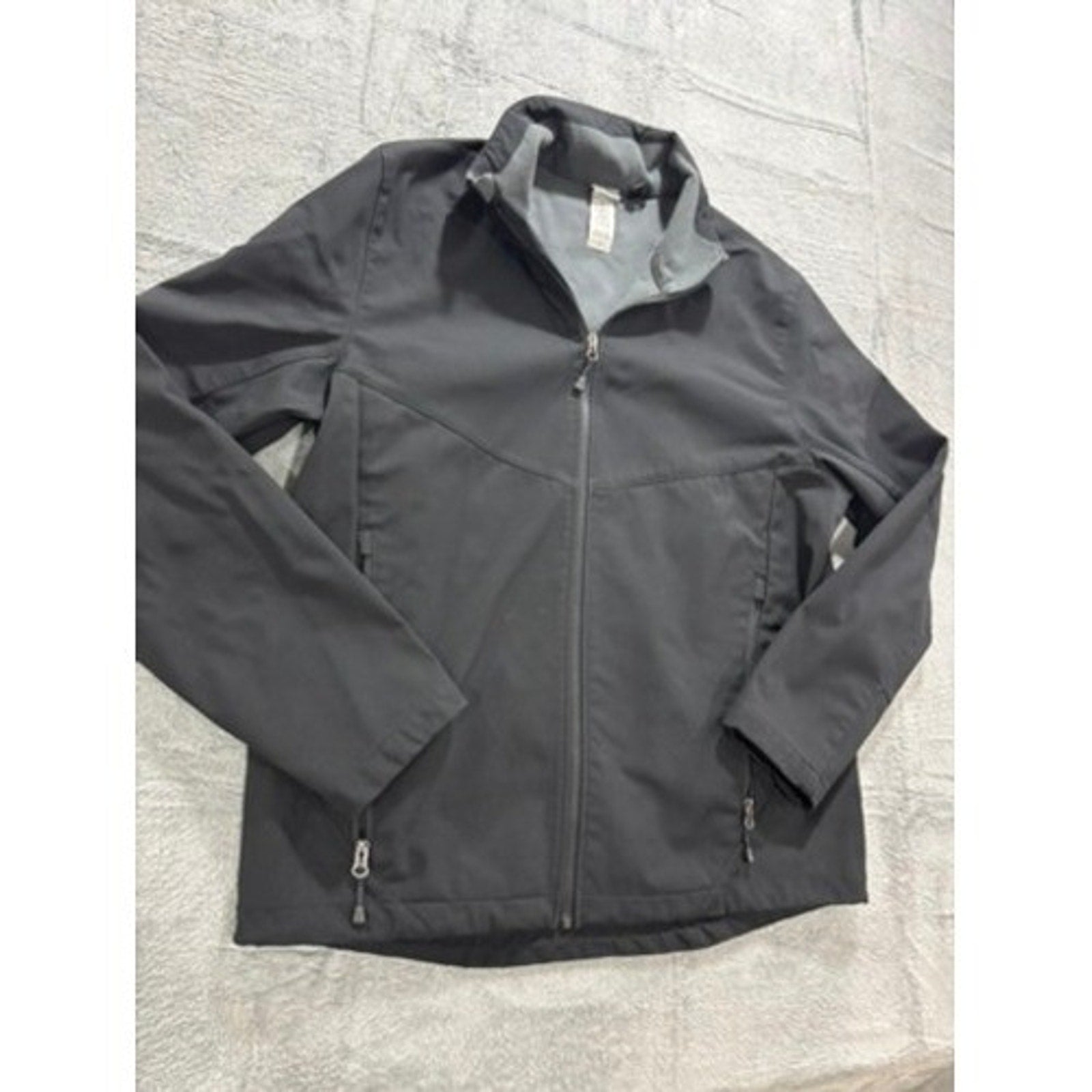 Columbia Softshell Jacket Womens Large Gray Full Zip Lightweight Outdoor