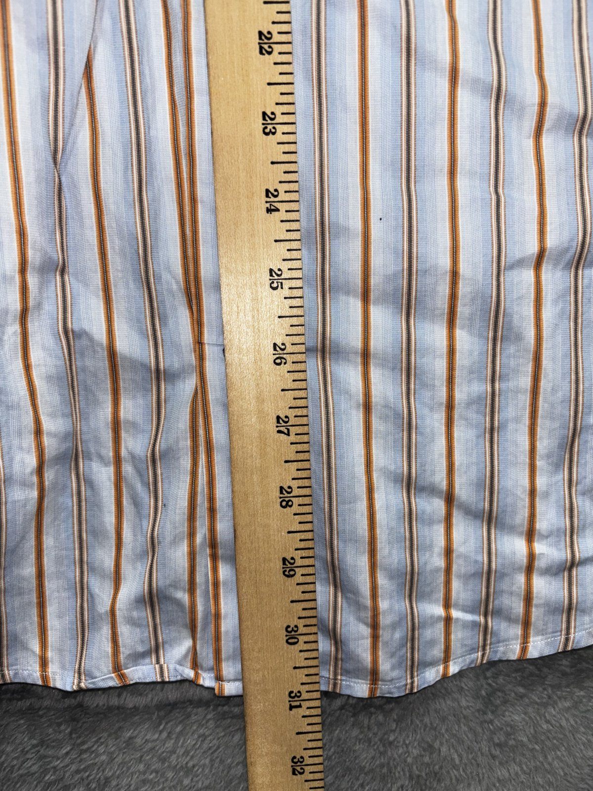 Banana Republic Mens 15-15 1/2 M Blue Striped Long Sleeve Button Up Dress Shirt
