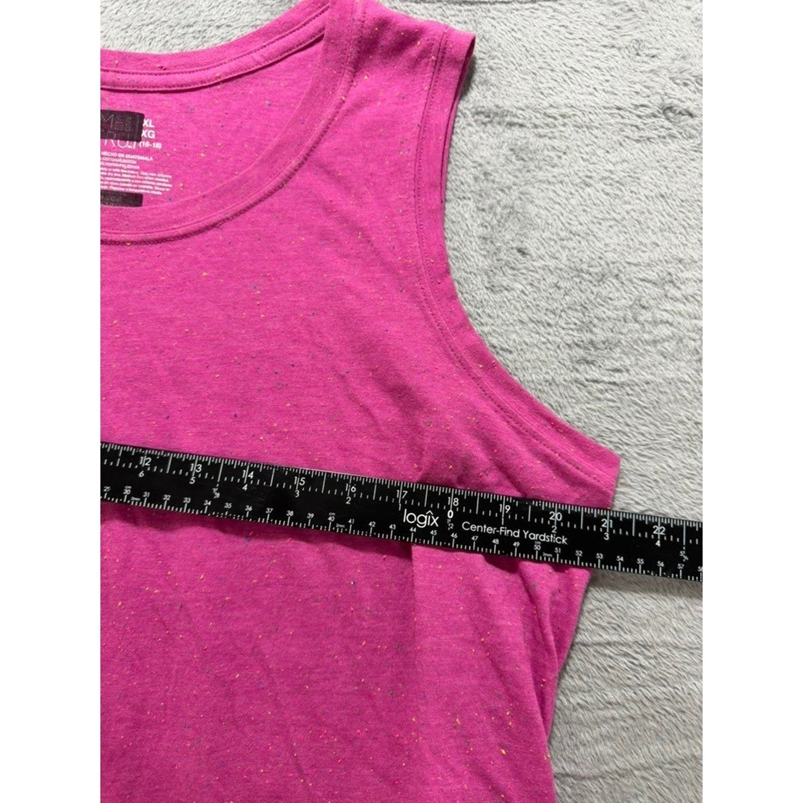 Time and Tru Womens XL Magenta Pink Flecked Sleeveless High Low Tank Top