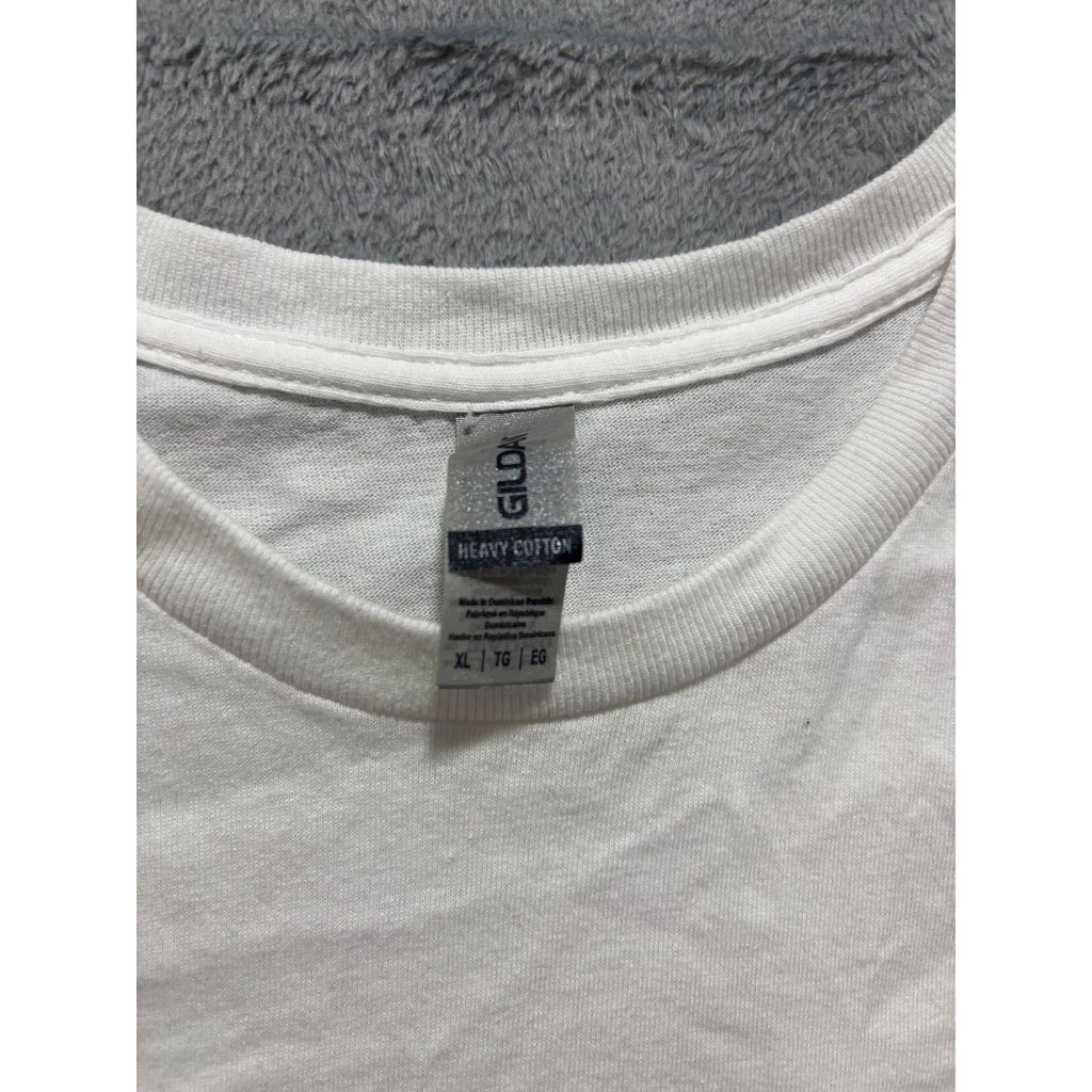 Gildan XL White All In Bear Graphic T-Shirt Womens Casual Vintage