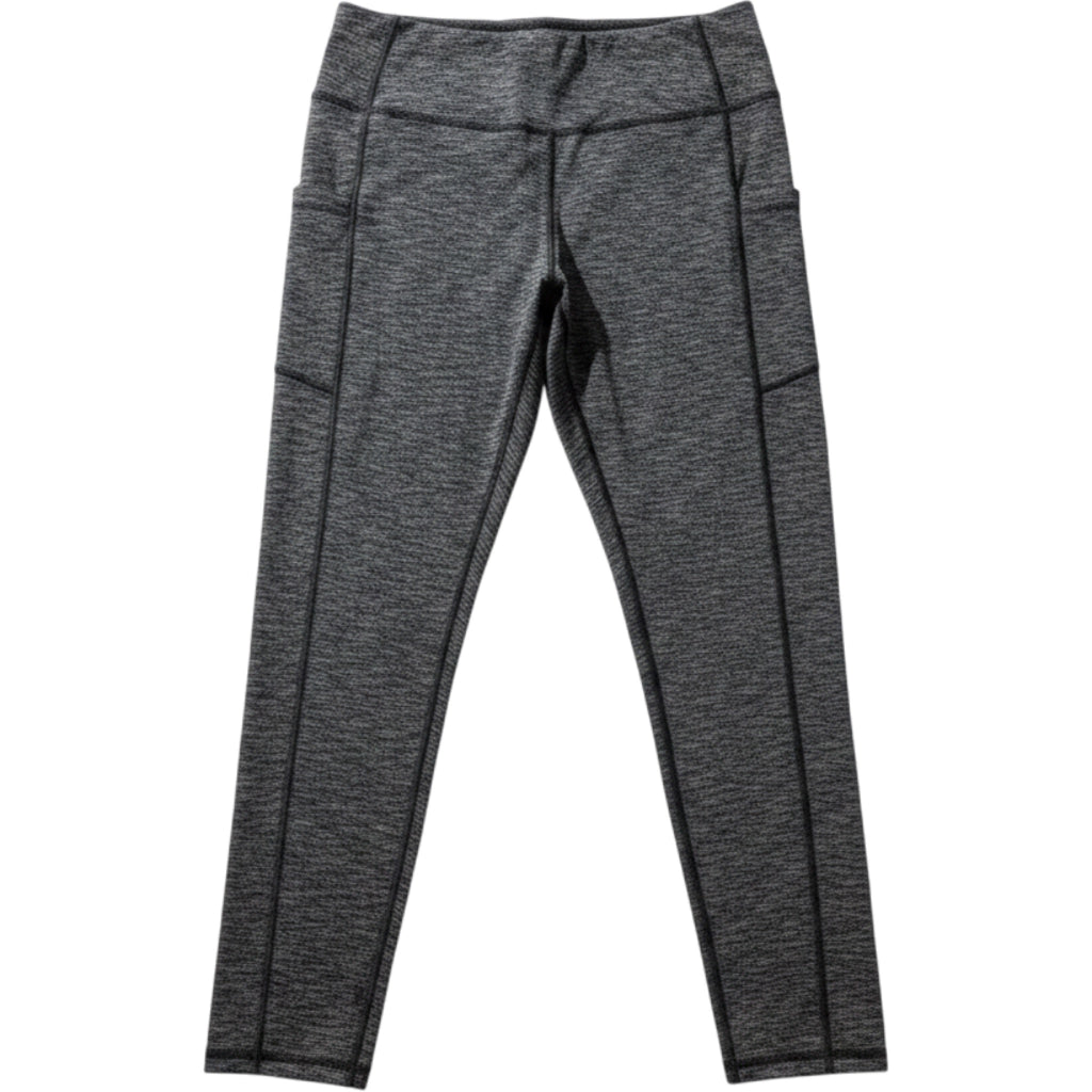 Ewedoos Women Space Dye Athletic Leggings Charcoal Gray Side Pockets Size Medium
