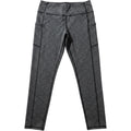 Ewedoos Women Space Dye Athletic Leggings Charcoal Gray Side Pockets Size Medium
