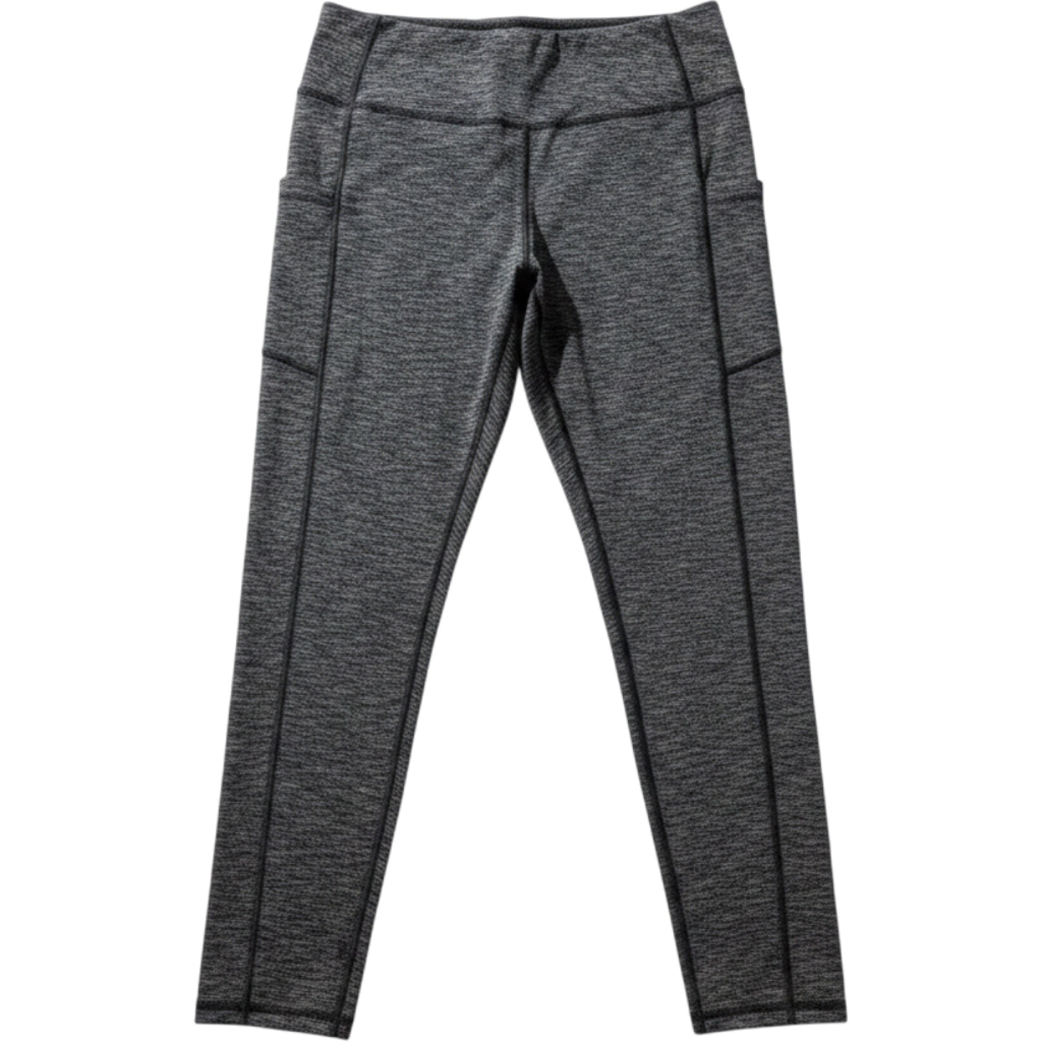 Ewedoos Women Space Dye Athletic Leggings Charcoal Gray Side Pockets Size Medium