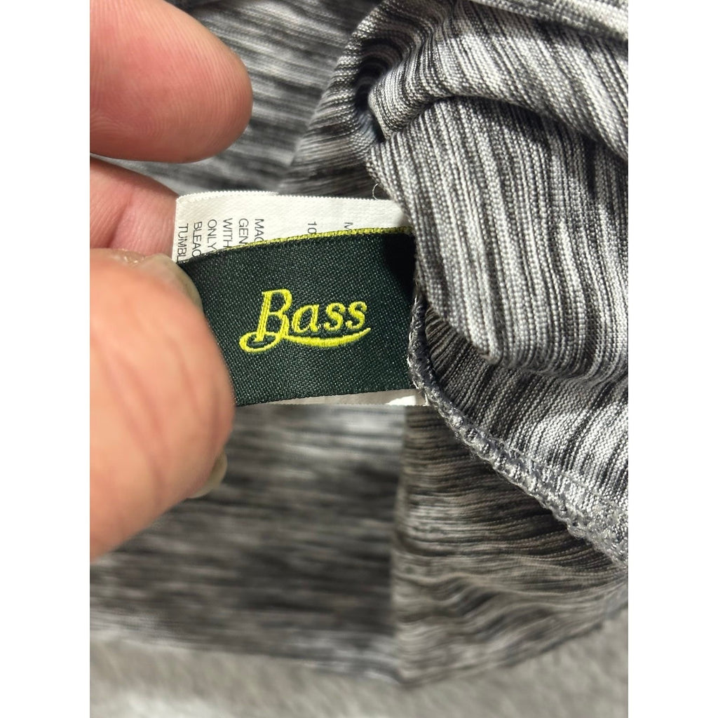 Bass Propel L Gray Performance T-Shirt Womens Athleisure Casual Short Sleeve