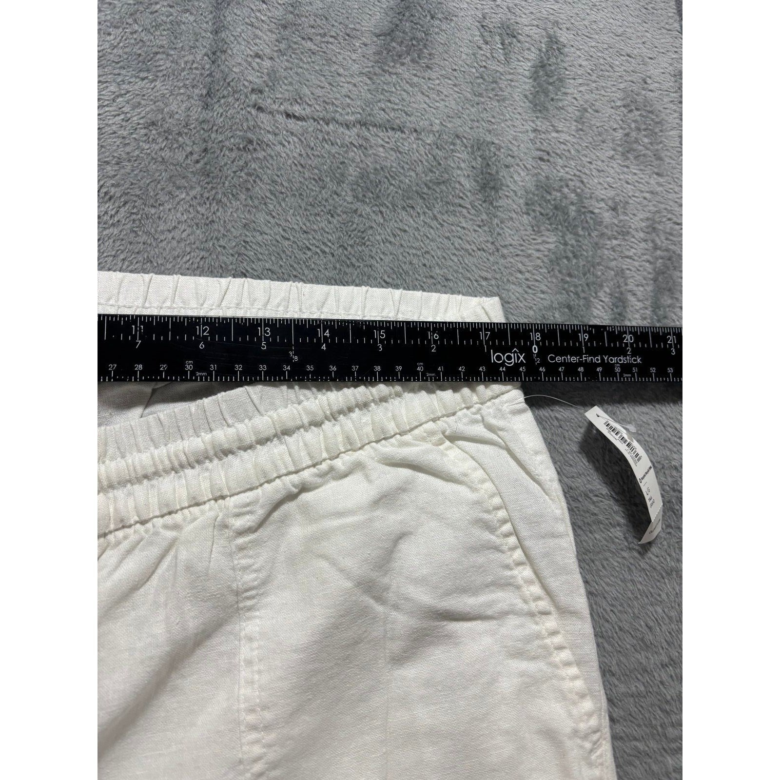 Old Navy L Tall Womens White Linen Blend Pants Casual Coastal Boho