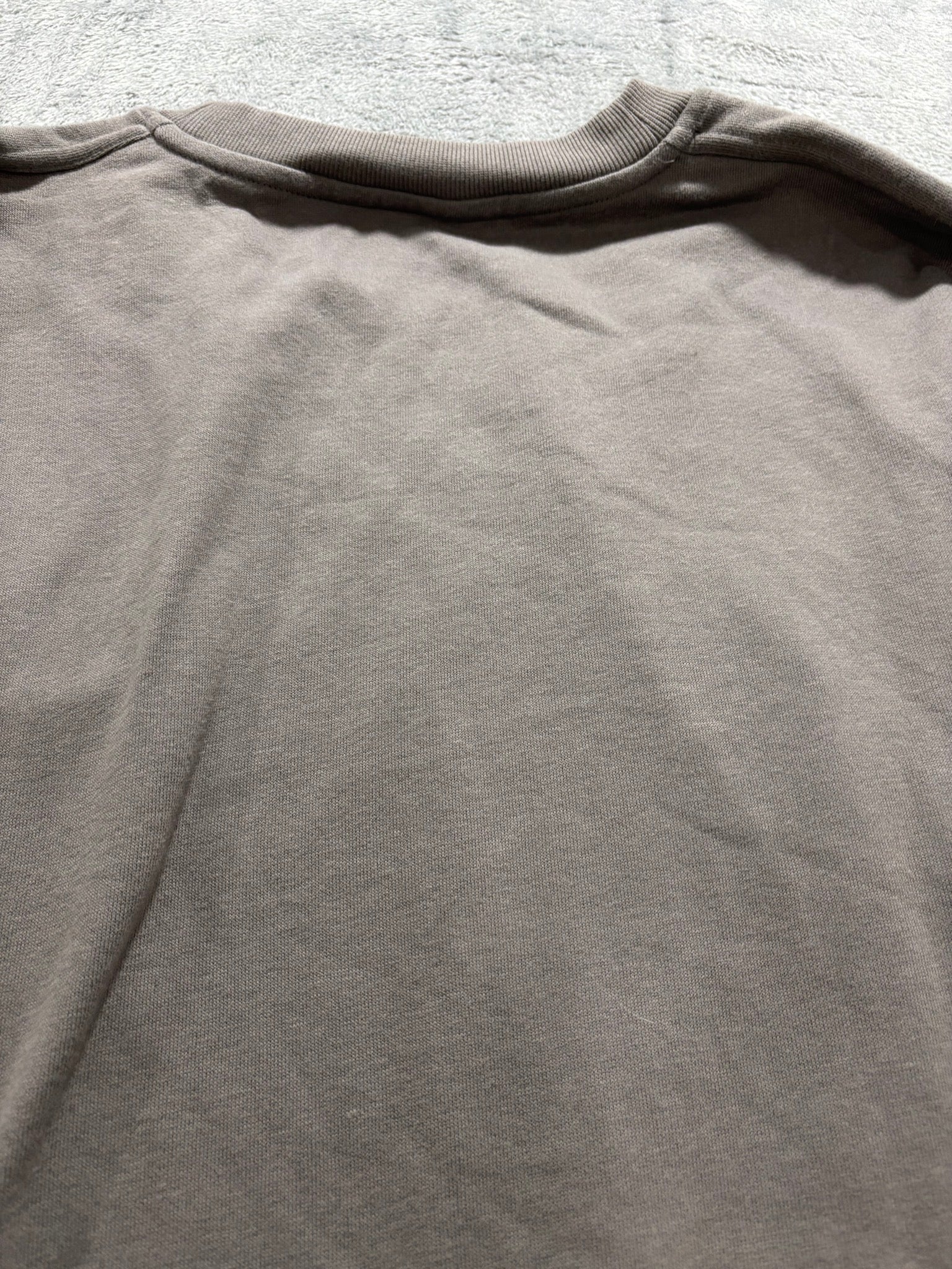 DKNY XXL Taupe Logo Crewneck Sweatshirt Oversized Pullover Side Slit Lounge