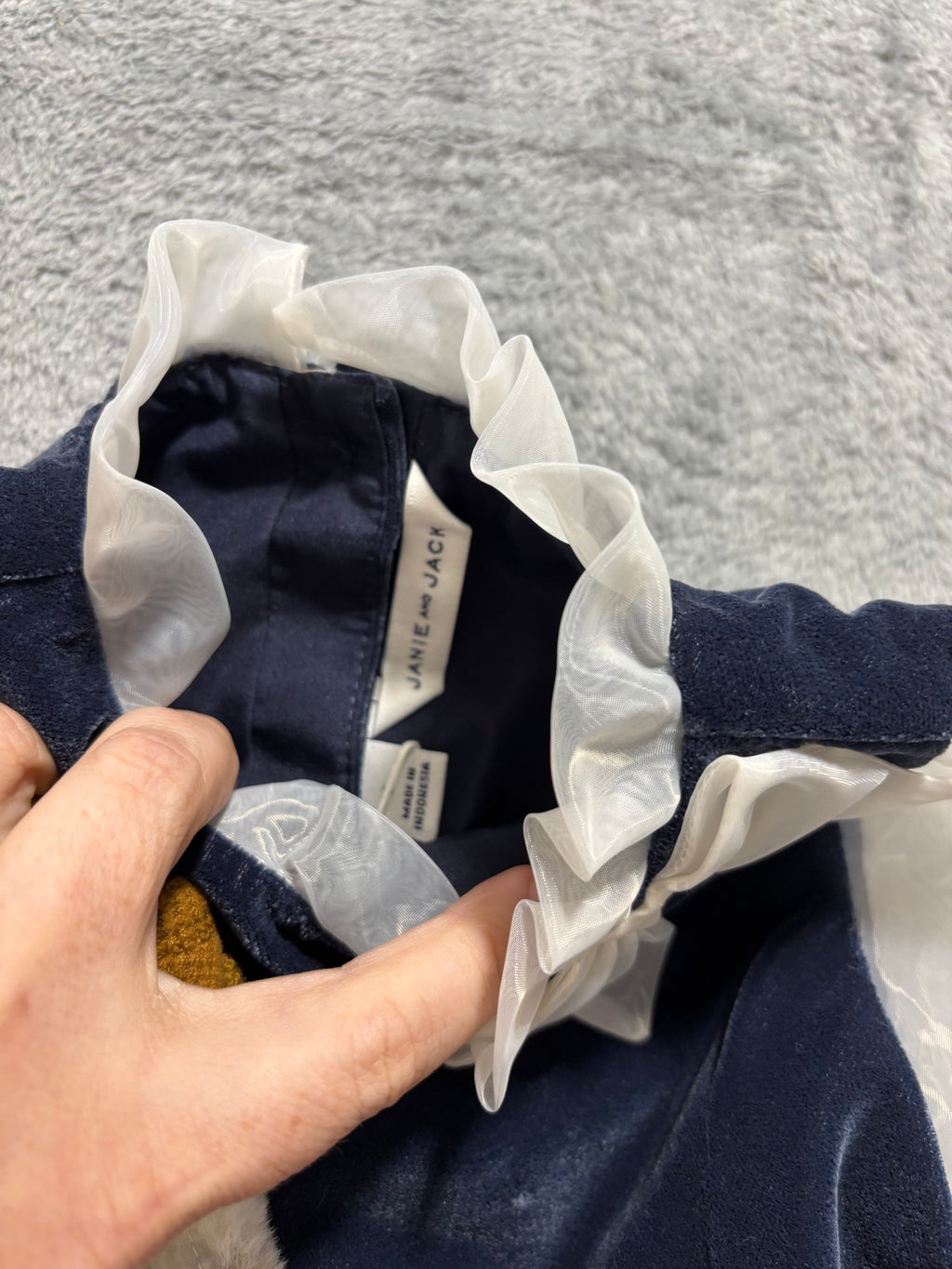 Janie and Jack Girls 3 NWT Navy Velvet Organza Jumpsuit Holiday 3Pc Lot 3T