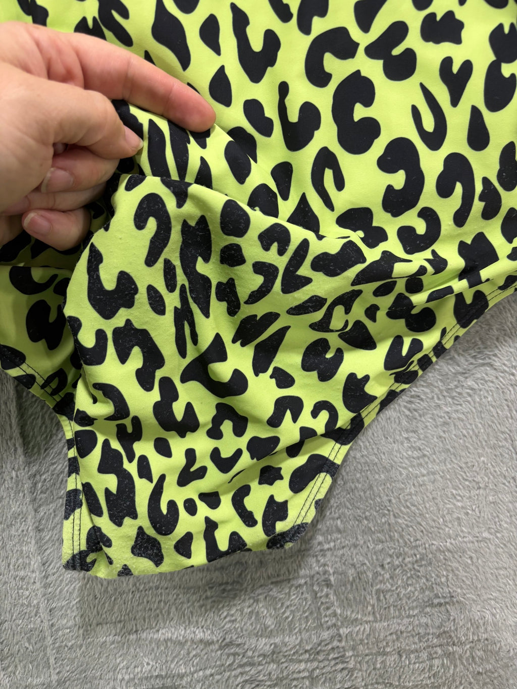 Neon Green Leopard One Piece Swimsuit Plus 3XL Ruffle Strap Cutout NWOT