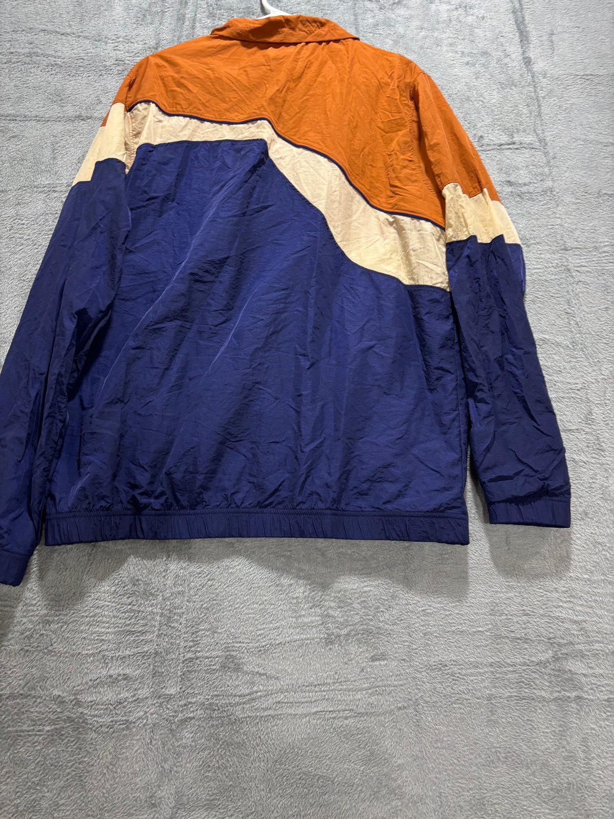 Barstool Sports Large Orange Colorblock Nylon Windbreaker Full-Zip Jacket