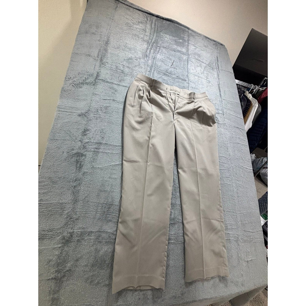 Haggar 38x30 Tan Pleated Dress Pants Mens Gentleman Fit Vintage Preppy Casual