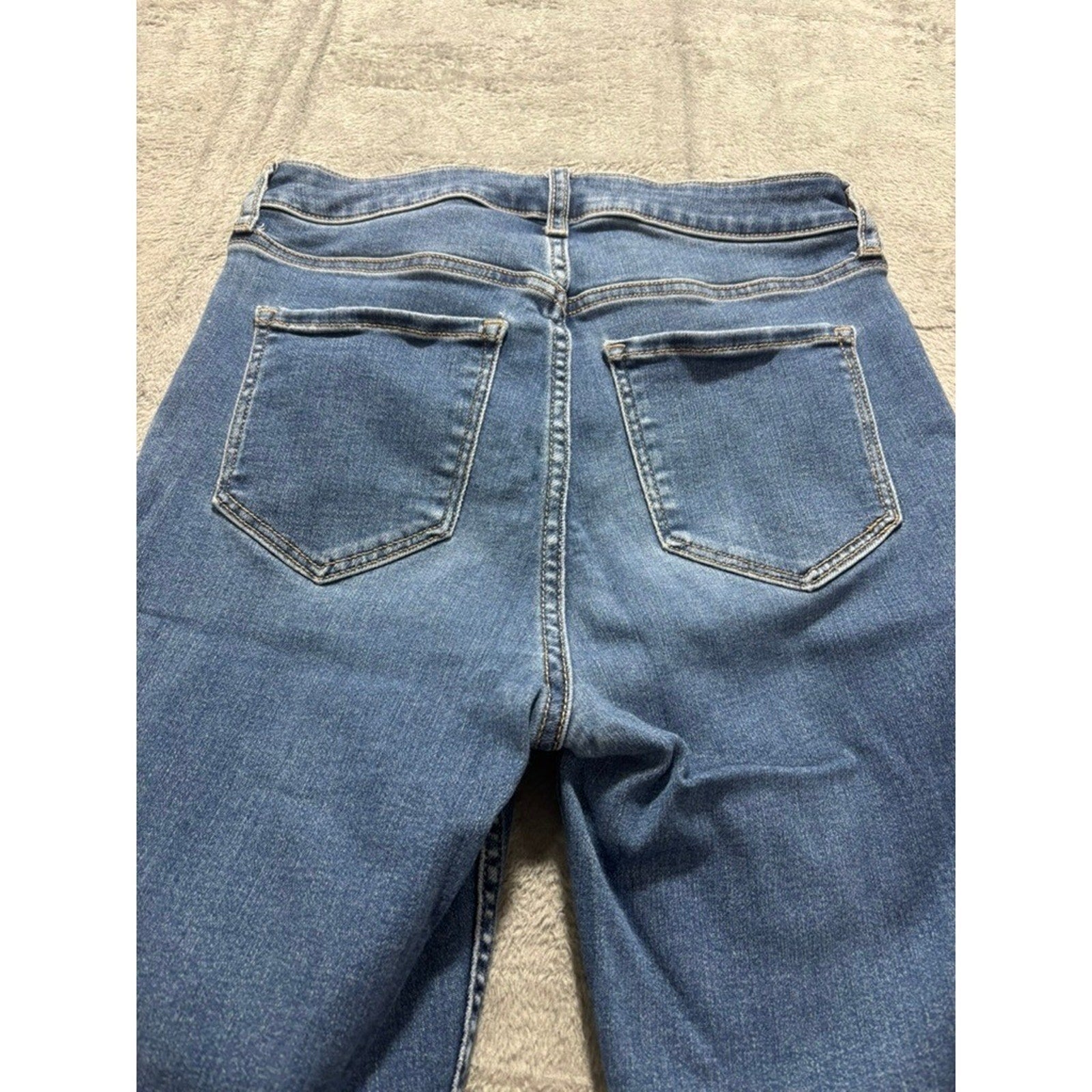 Old Navy Rockstar Super Skinny Extra High Rise Womens 6 Jeans Medium Wash Raw
