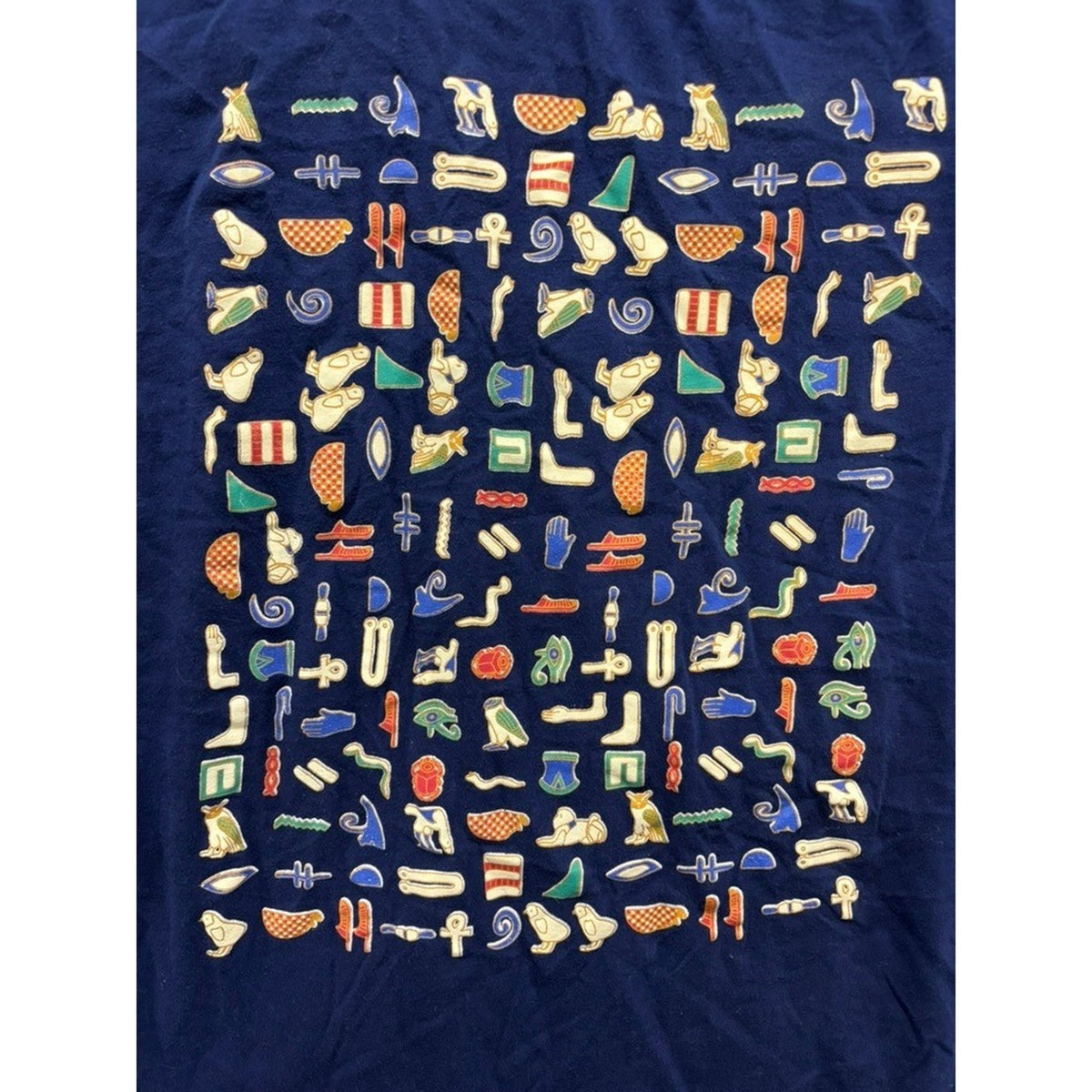 Levant Top T Graphic T Shirt Men XXL Blue Egyptian Print Short Sleeve Cotton