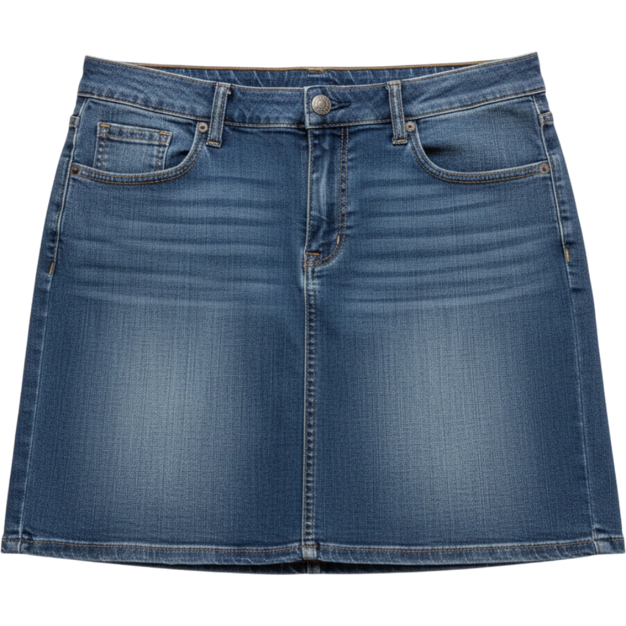 Bit & Bridle Womens Denim Mini Skirt Medium Wash Stretch Size 10 Blue 5-Pocket