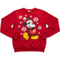 Disney Mickey Mouse Christmas Snowflake Red Sweatshirt Small Festive Cozy Gift
