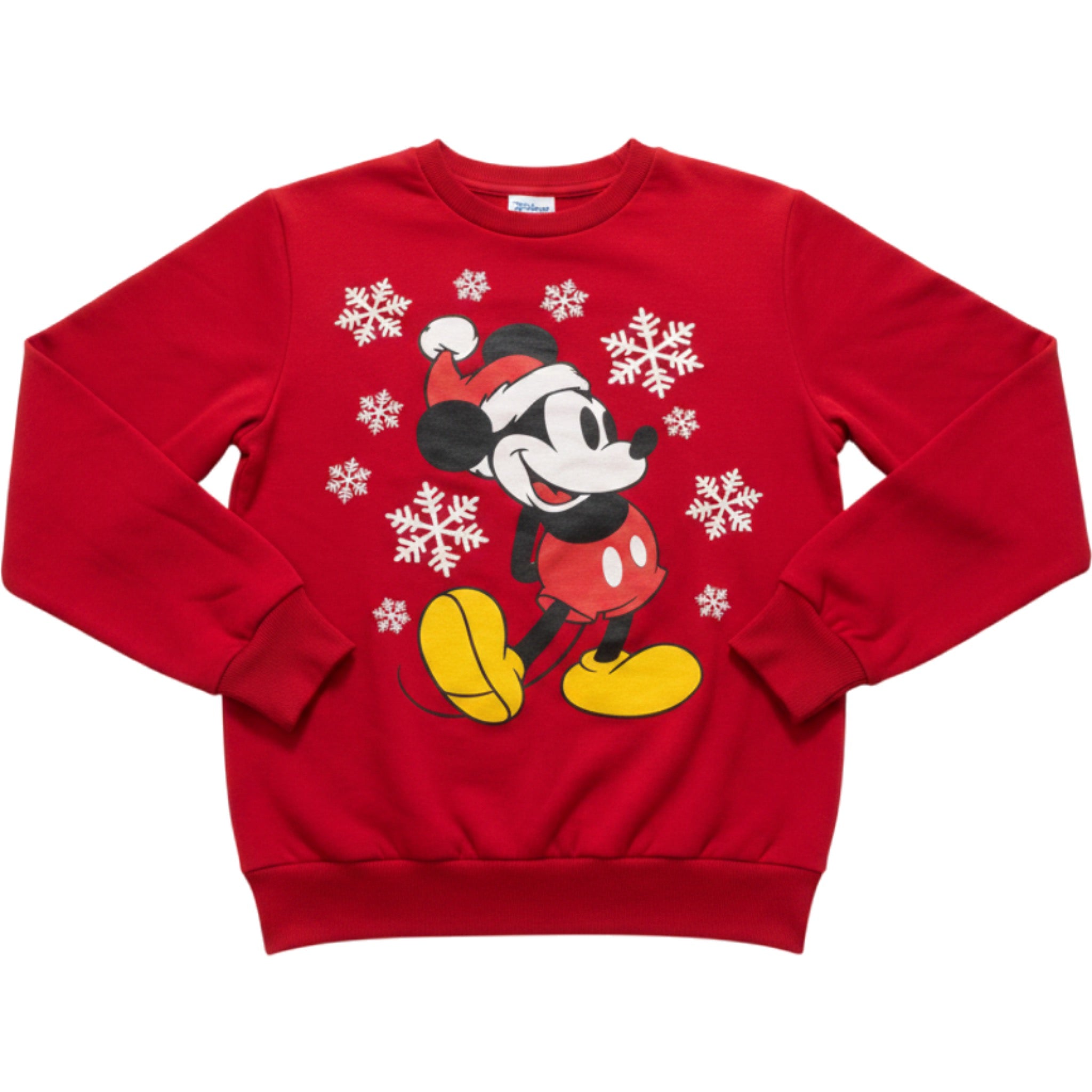 Disney Mickey Mouse Christmas Snowflake Red Sweatshirt Small Festive Cozy Gift