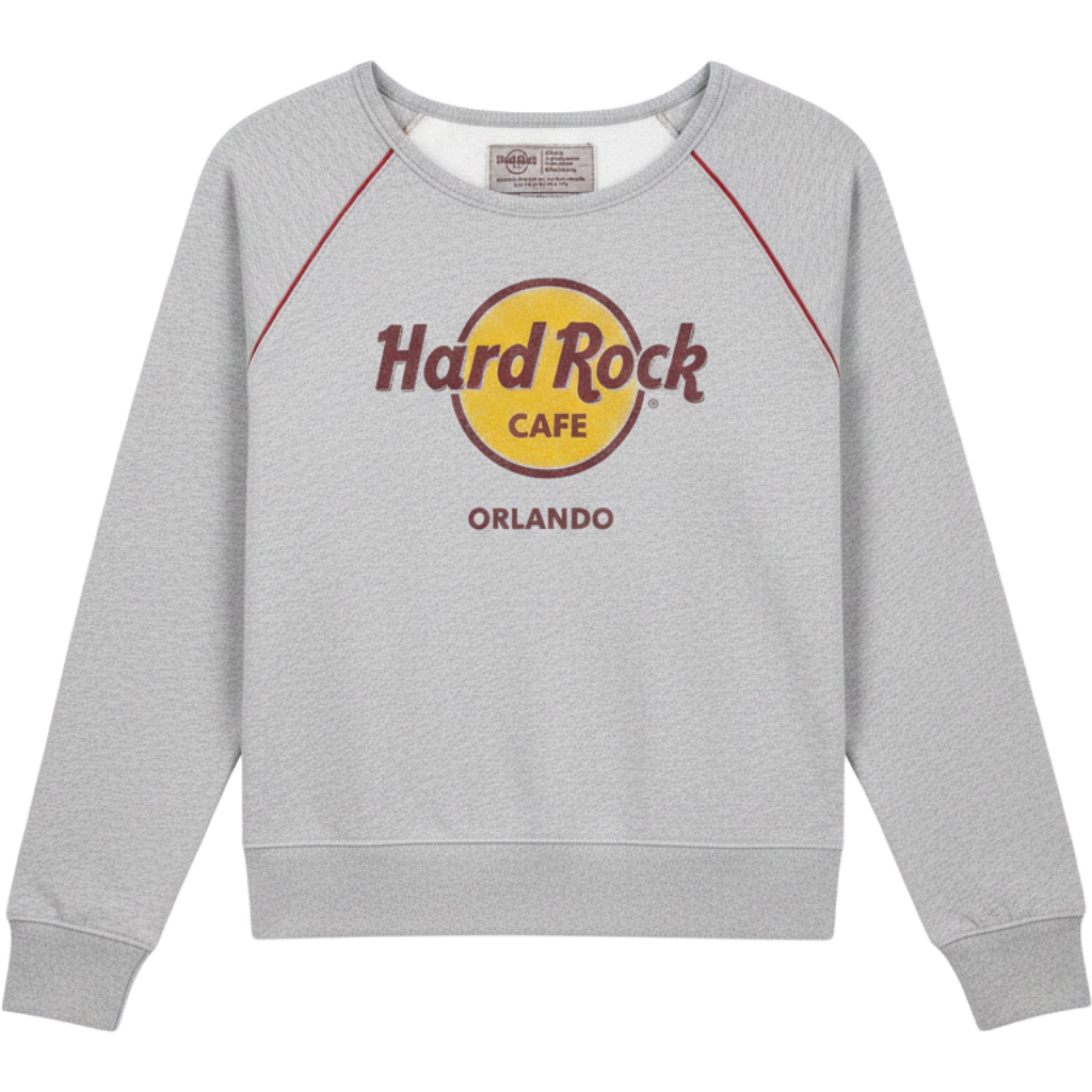 Hard Rock Cafe Orlando Gray Raglan Scoop Neck Sweatshirt Womens XL 71 Logo