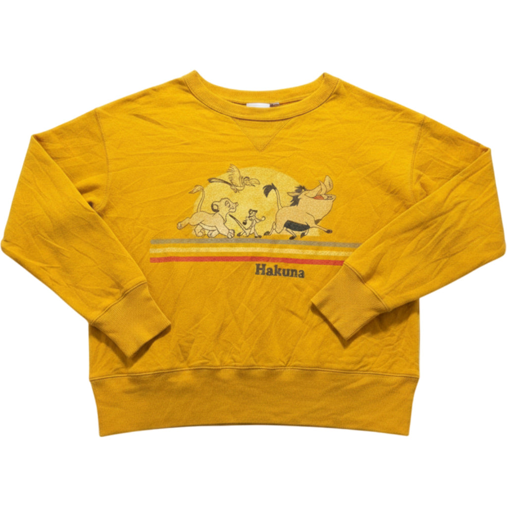 Disney The Lion King Hakuna Matata Sweatshirt Mustard Yellow Graphic Medium
