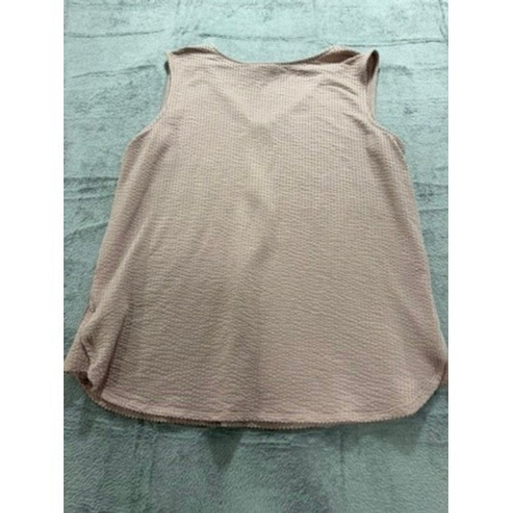 LuLaRoe Womens XL Dusty Rose Waffle Knit Sleeveless Half Zip V-Neck Top Casual