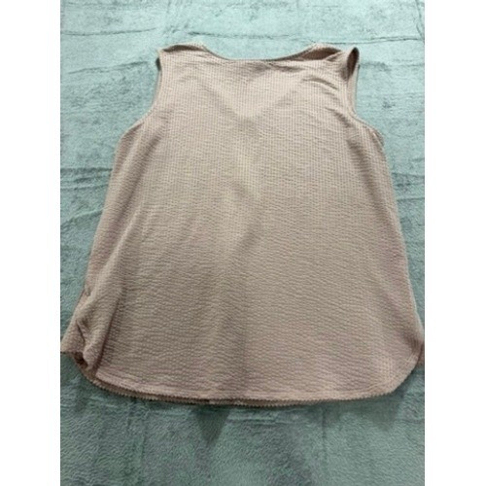 LuLaRoe Womens XL Dusty Rose Waffle Knit Sleeveless Half Zip V-Neck Top Casual