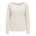ELLE Sweater Womens Small Cream Lace Shoulder Knit Lightweight Classic