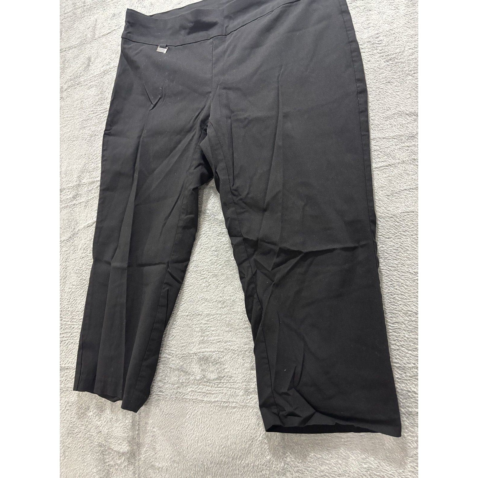Alfani 16W Black Womens Tummy Control Pull On Crop Pants Stretch Career Casual