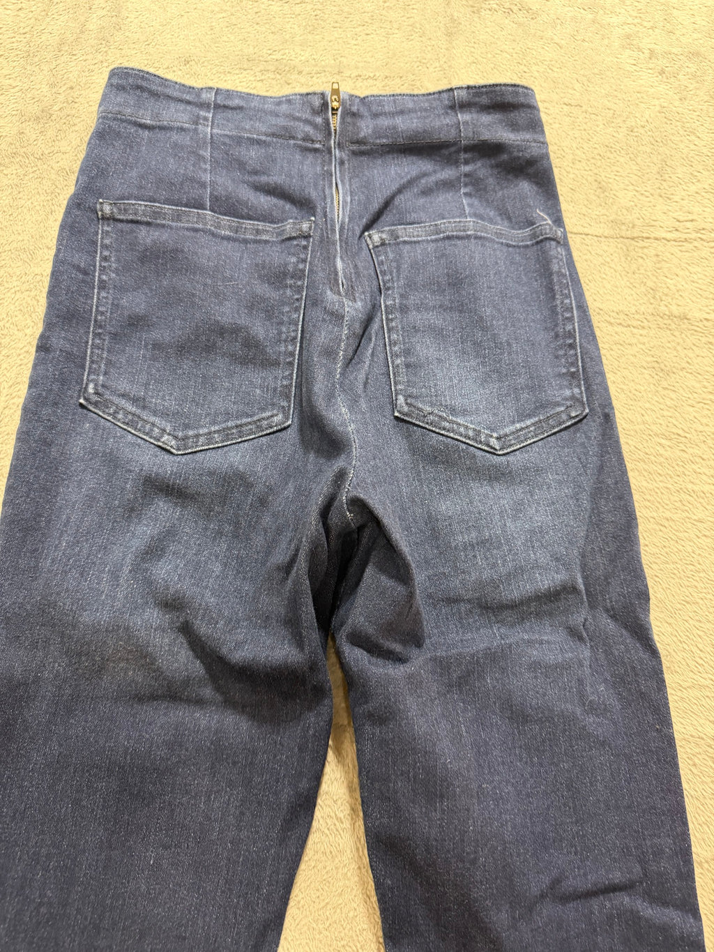 Forever 21 Size 26 Dark Wash Sailor Jeans Gold Buttons High-Waist
