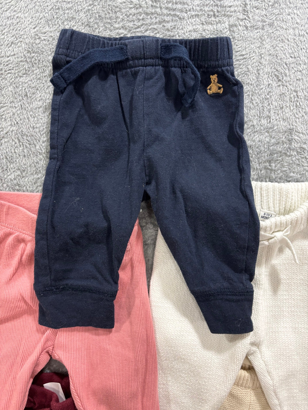 Baby Girl 0-3M 9pc Lot Carter's Gerber Sleepers Footies Knit Pants Bundle