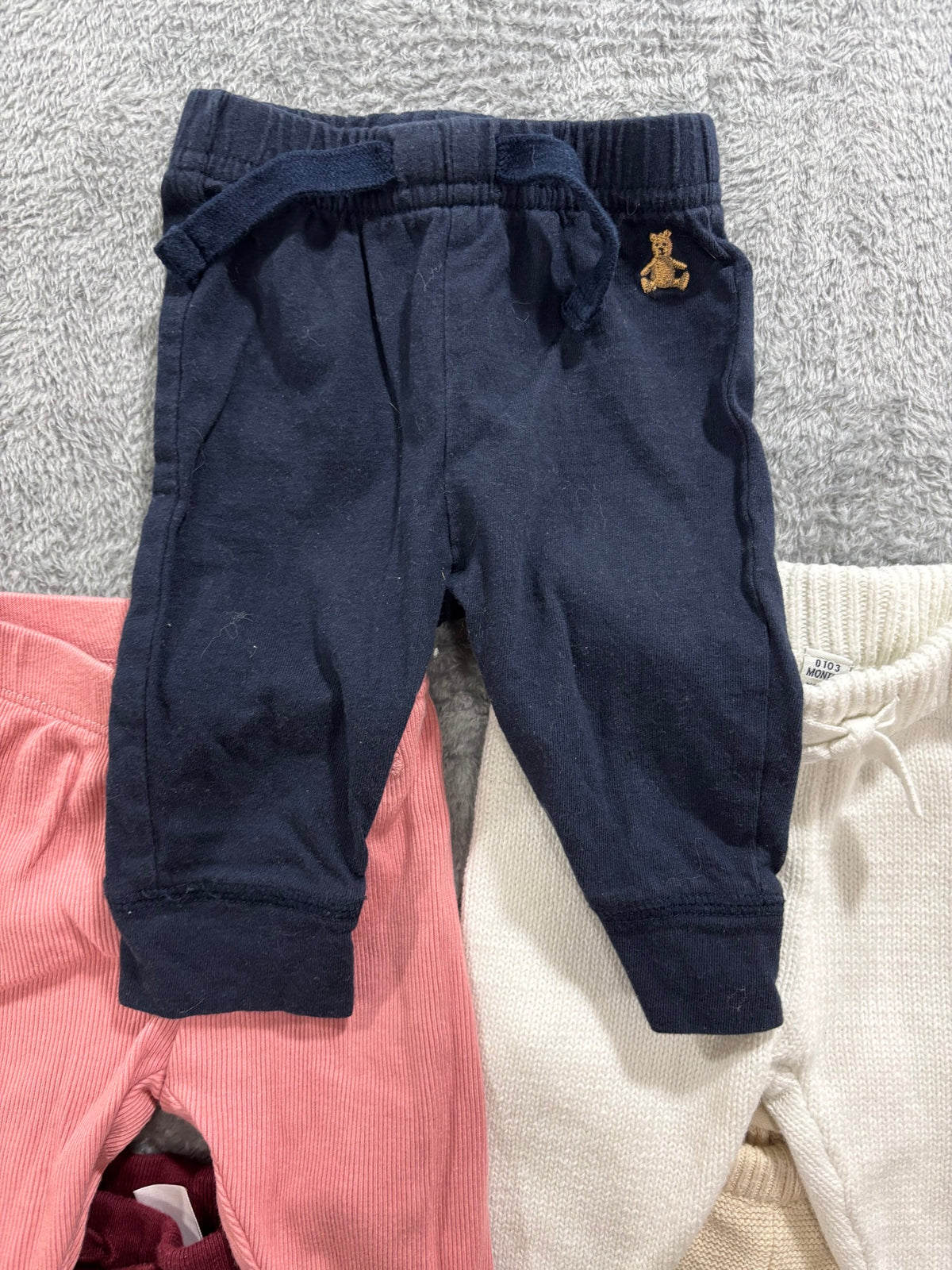 Baby Girl 0-3M 9pc Lot Carter's Gerber Sleepers Footies Knit Pants Bundle