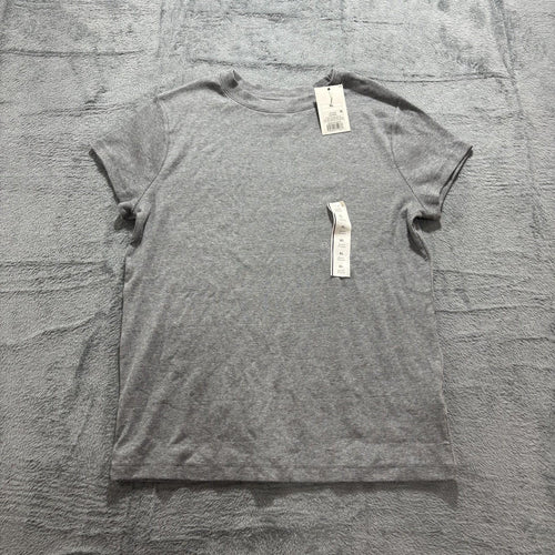 A New Day XL Gray Short Sleeve Ribbed T-Shirt Womens Casual Minimalist Basic